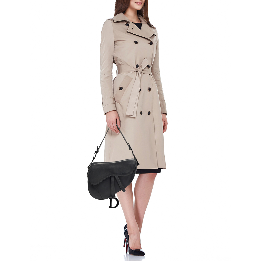 

Dior Black Leather Ultra Matte Saddle Bag