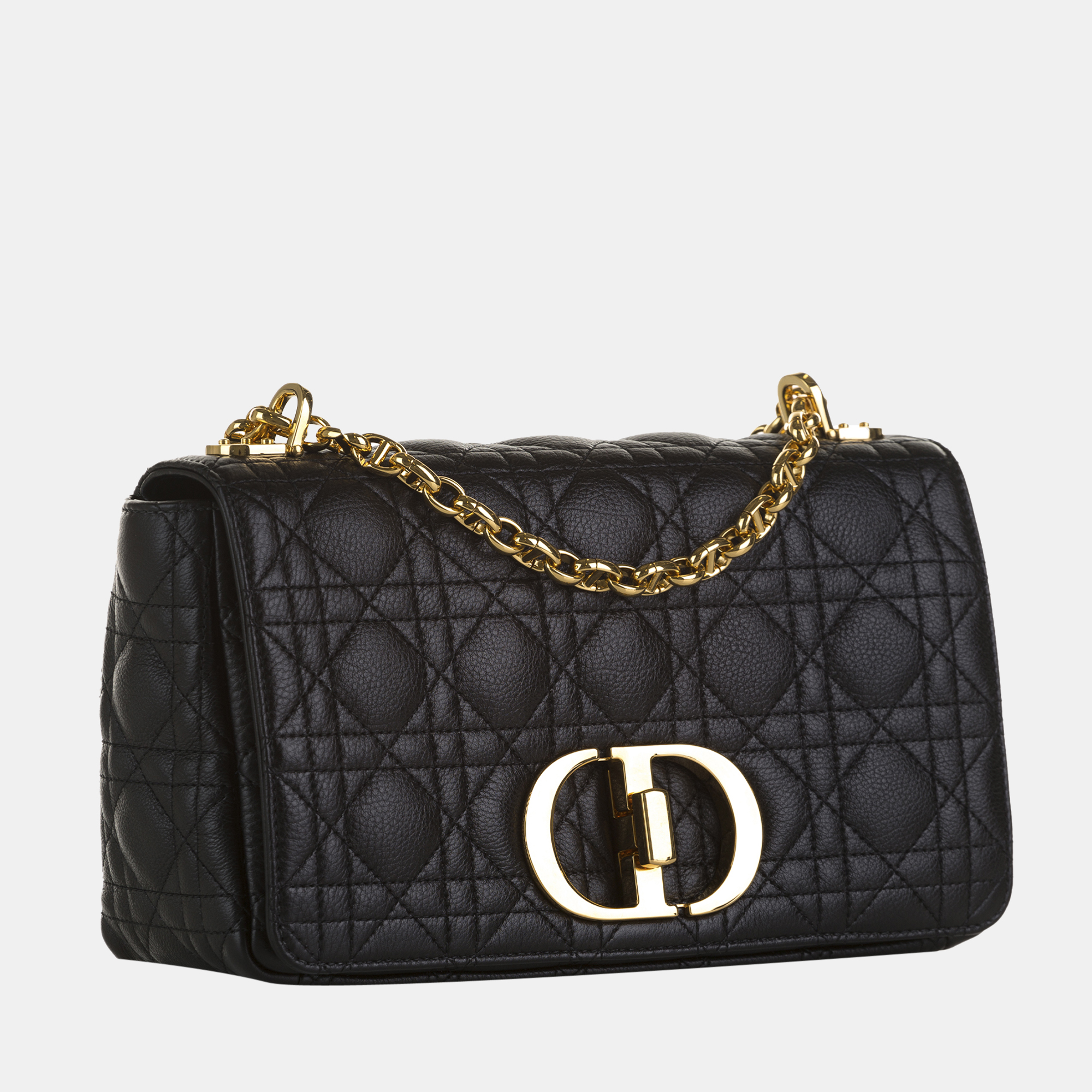

Dior Black Medium Cannage Caro Bag