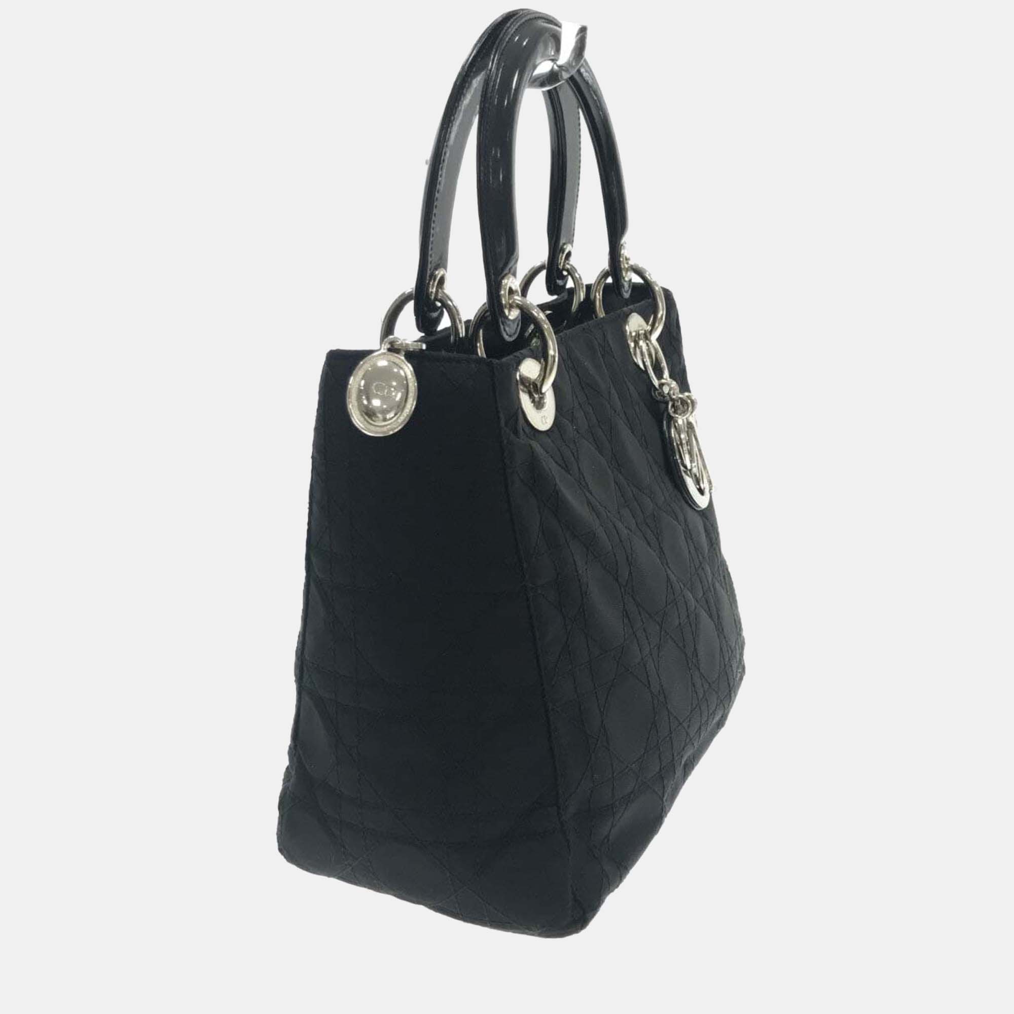 

Dior Black Nylon Medium Lady Dior bag