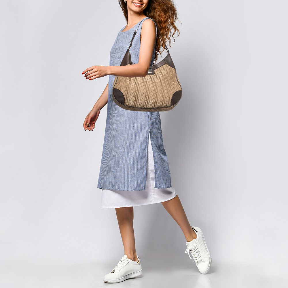 

Dior Two Tone Brown Diorissimo Canvas and Leather Hobo
