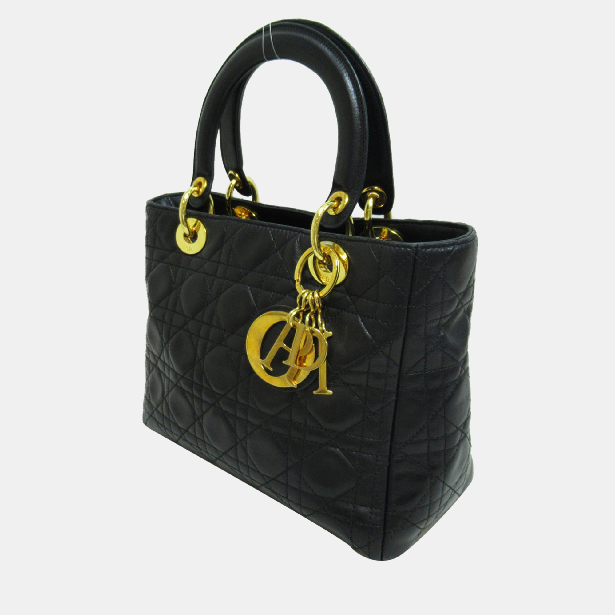 

Dior Black Cannage Leather Medium Lady Dior Tote Bag