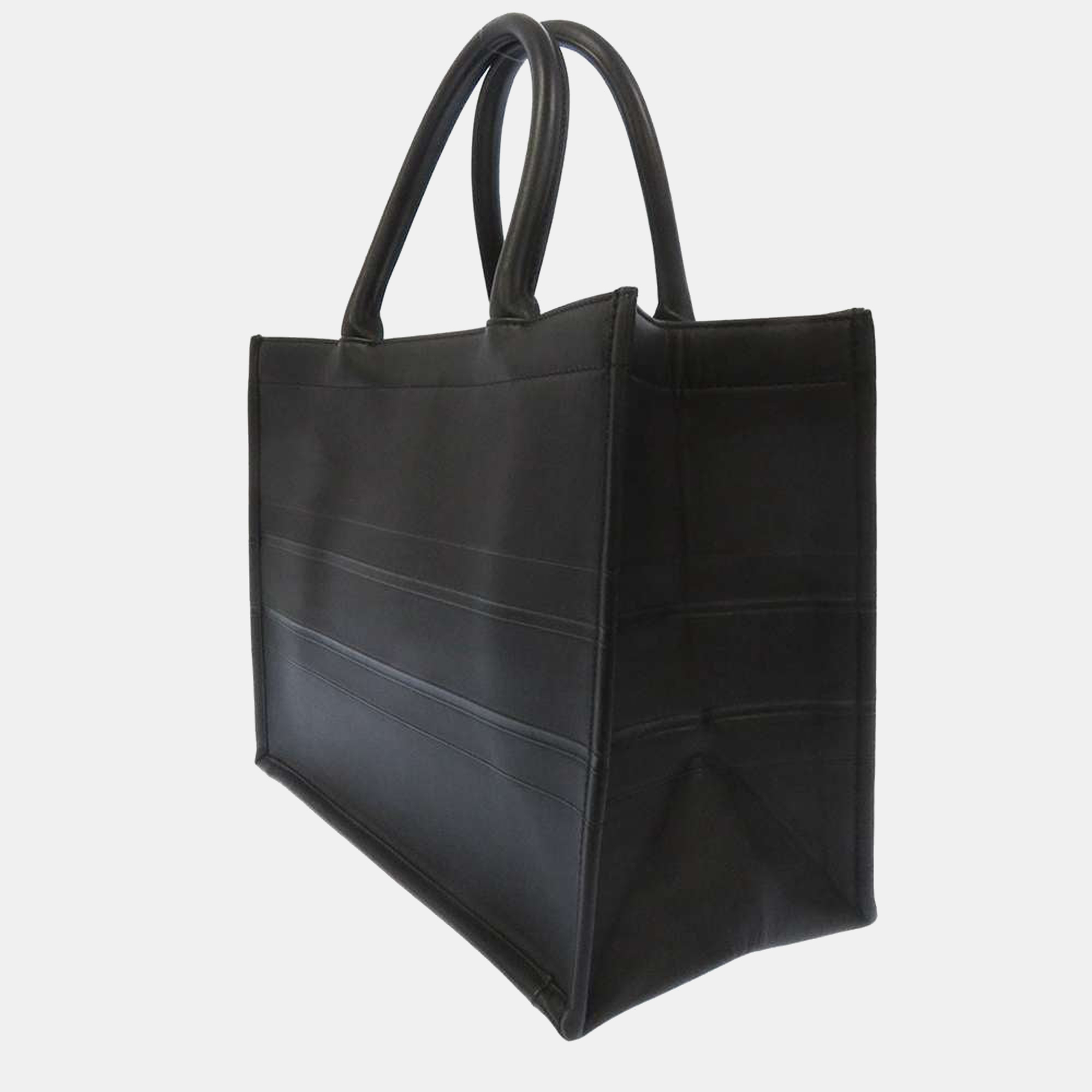 

Dior Black Leather Medium Embossed Book Tote Bag