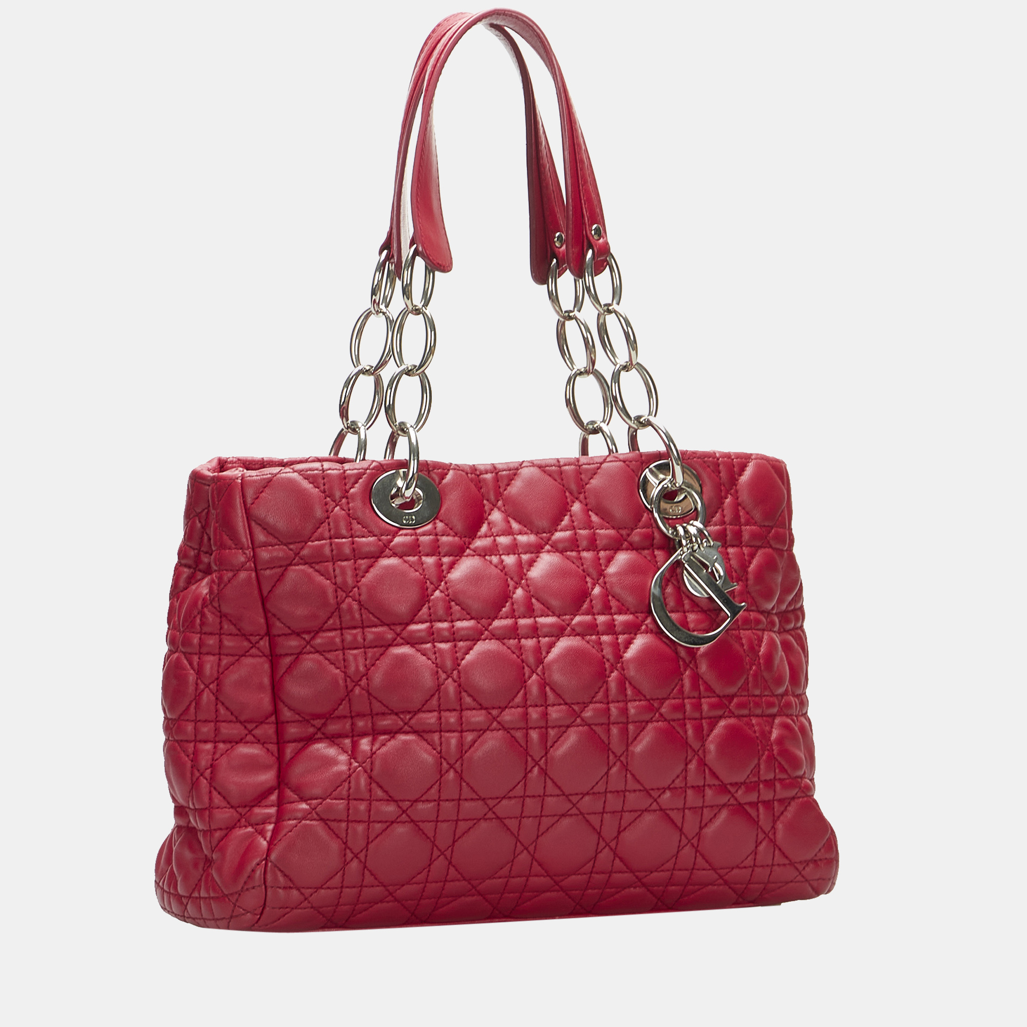 

Dior Small Cannage Lady Dior Soft Shopping Tote, Red