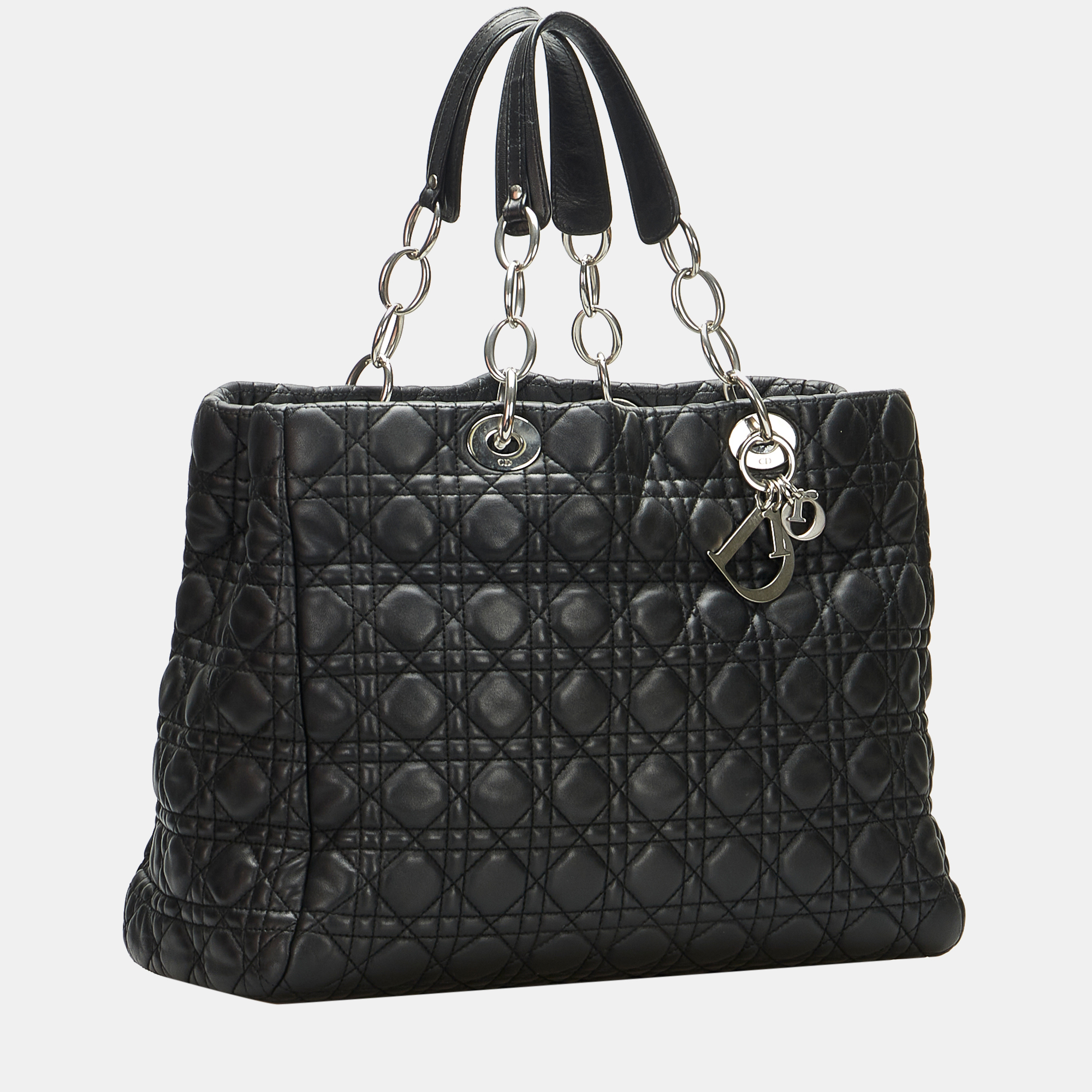 

Dior Large Cannage Lady Dior Soft Tote, Black