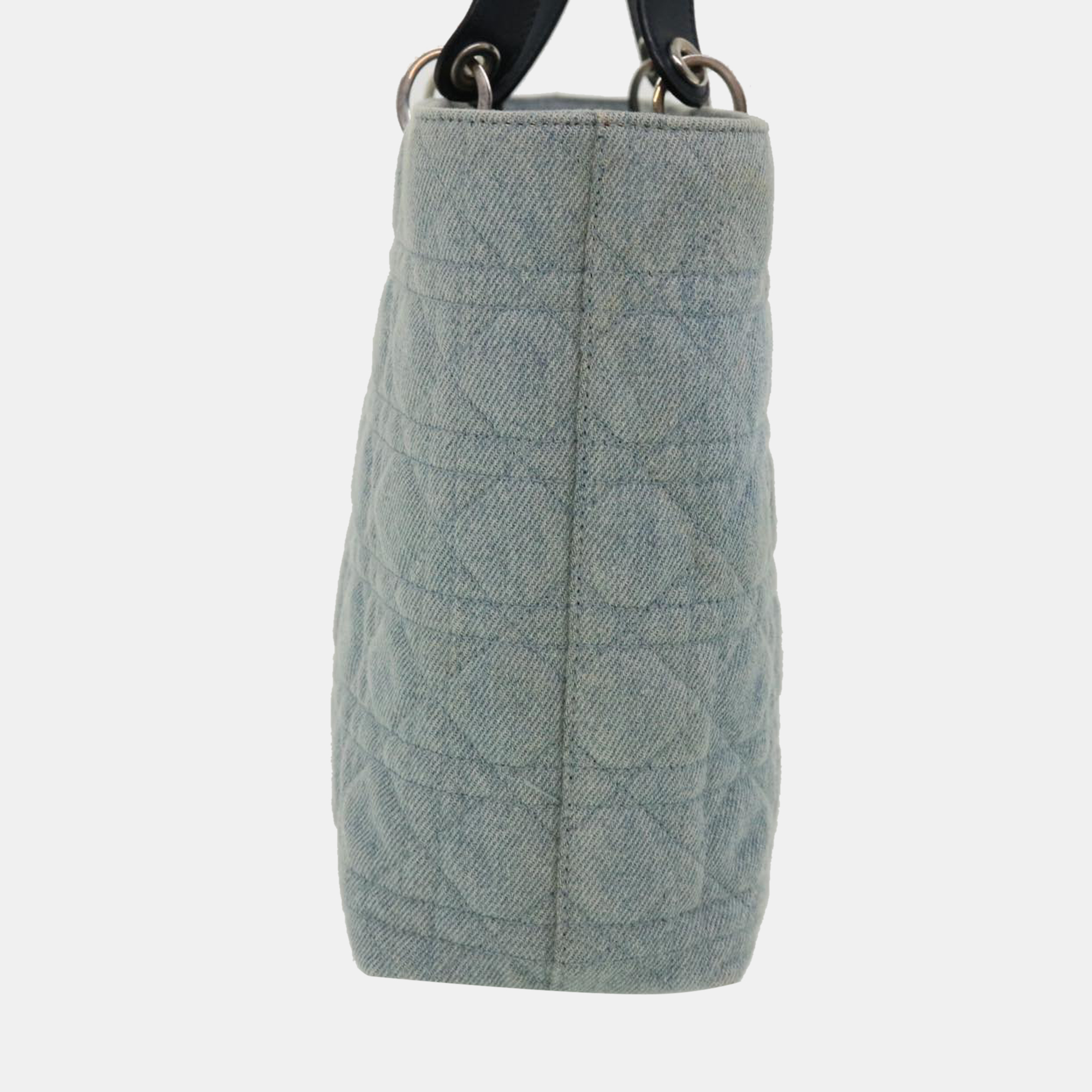 

Dior Blue Denim Cannage Tote Bag