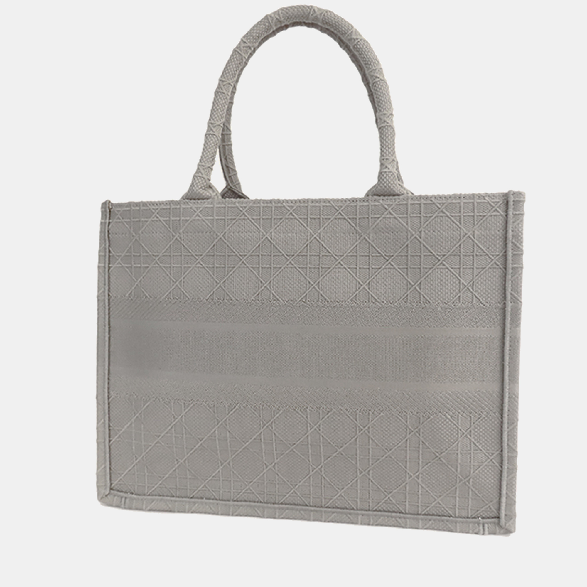 

Dior Grey Medium Cannage Embroidered Book Tote