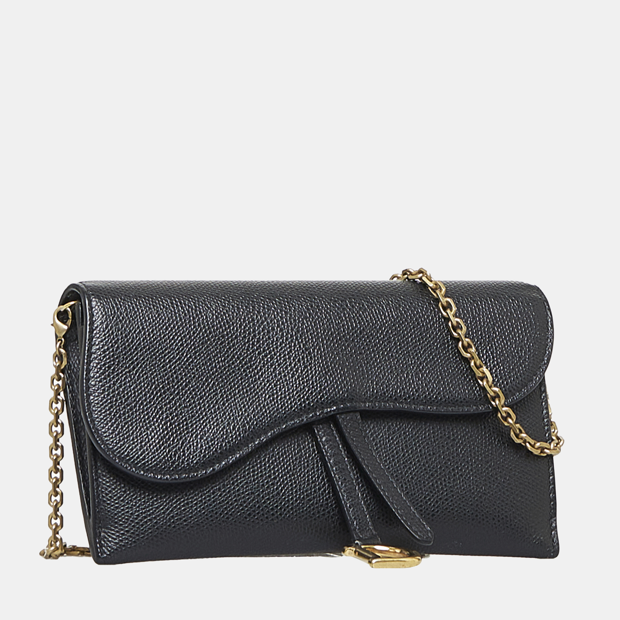 

Dior Black Saddle Wallet on Chain