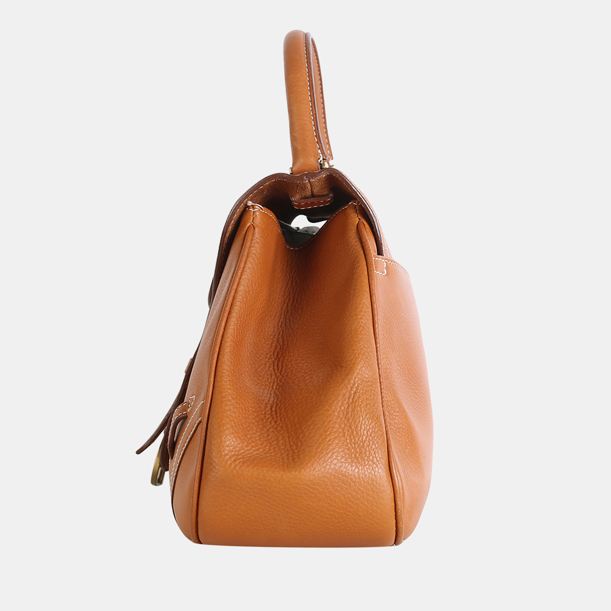 

Christian Dior Brown Cognac Leather Limited Edition Vintage Saddle Top Handle Bag