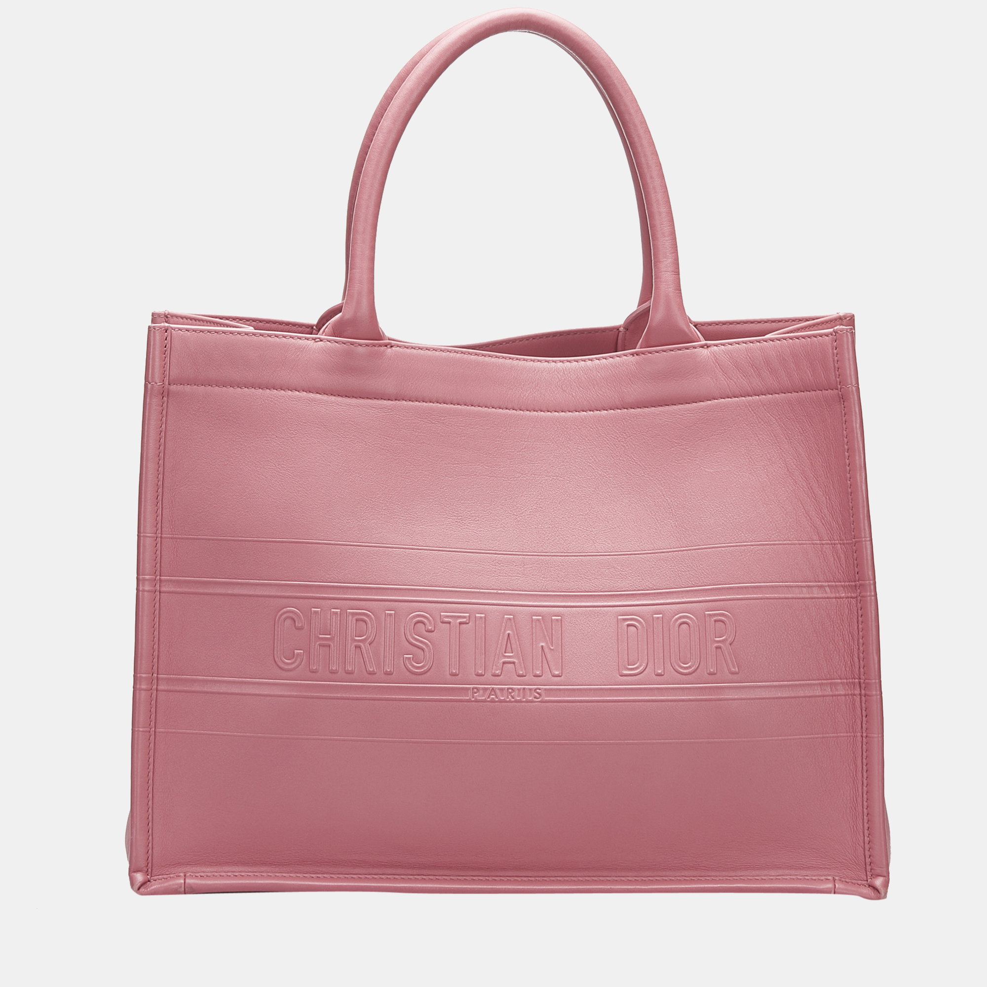 Pre-owned Dior Pink Medium Embossed Book Tote