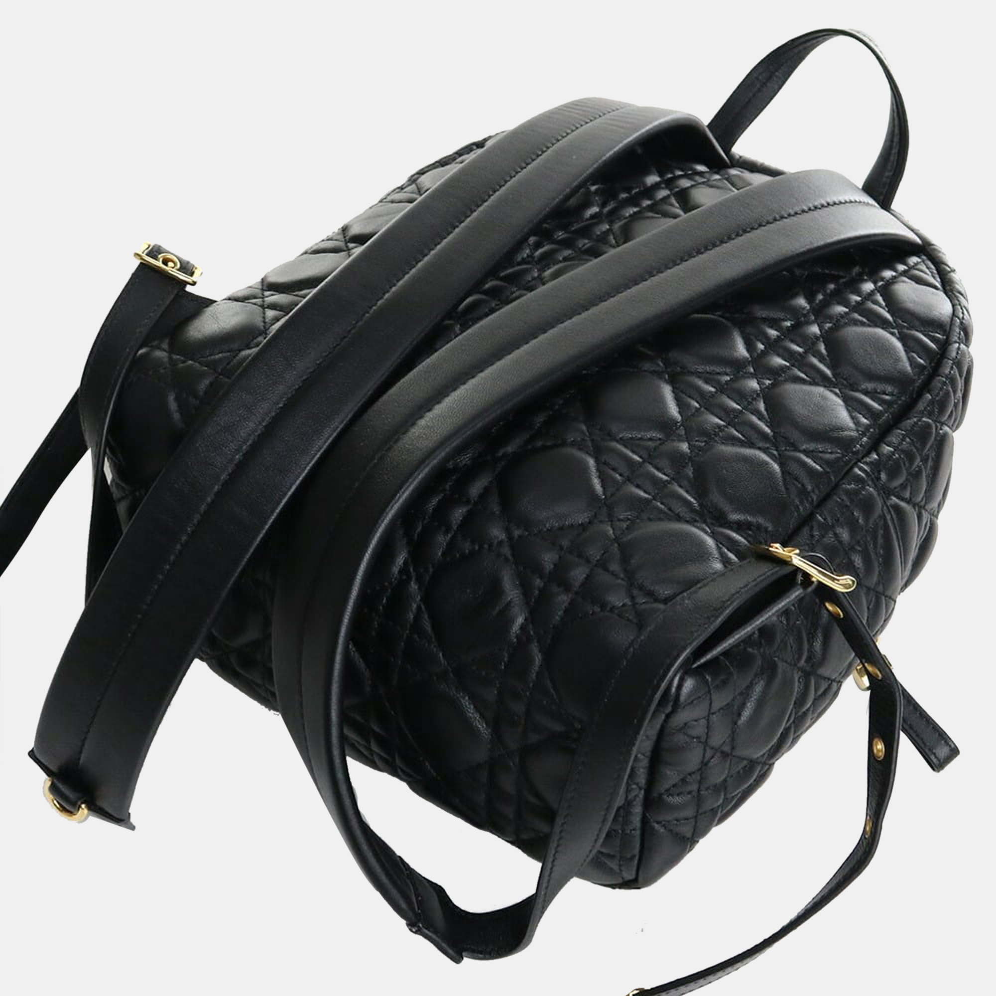 

Dior Black Lambskin Leather Cannage Quilt Small Backpack