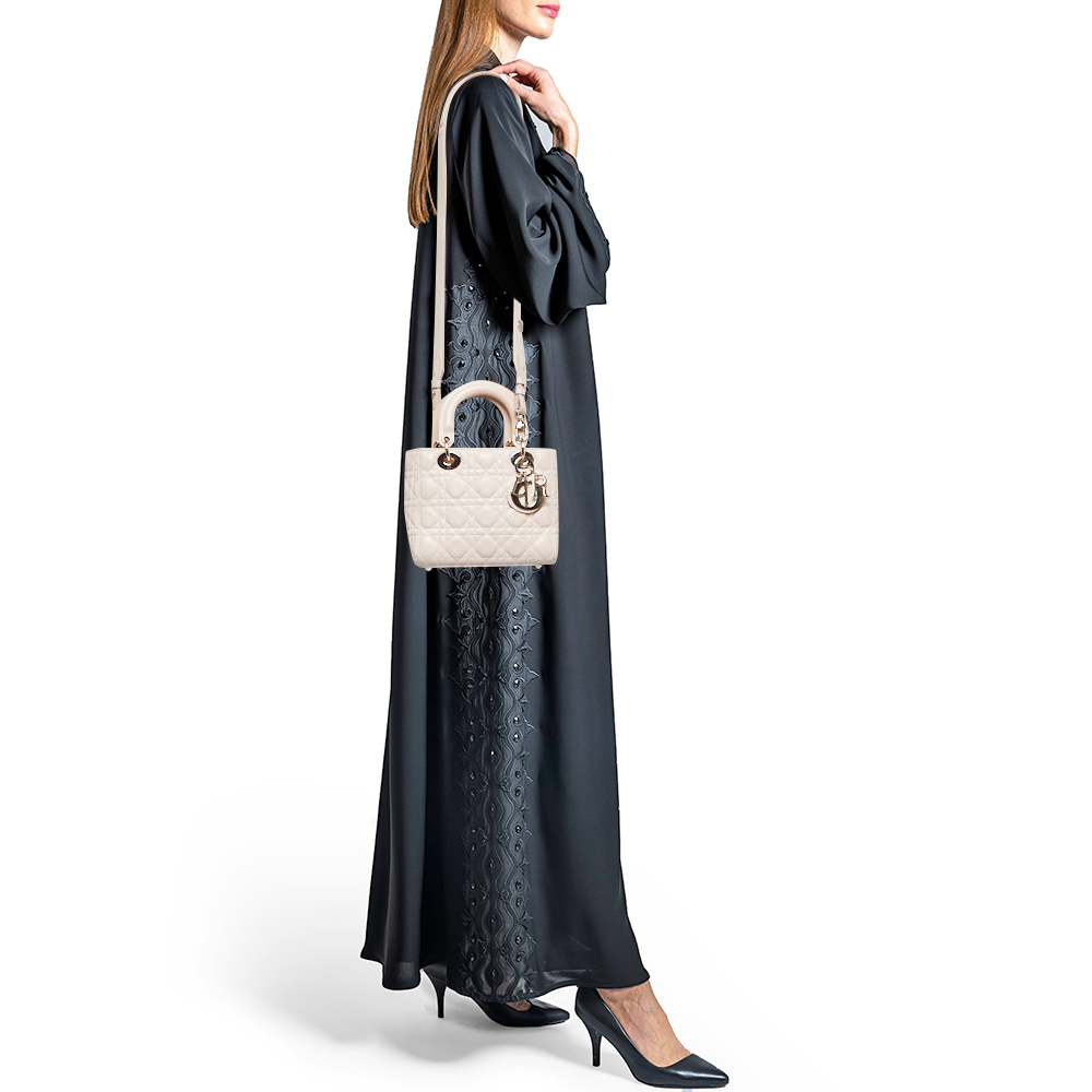 

Dior Light Pink Cannage Leather Small Lady Dior My ABCDior Bag