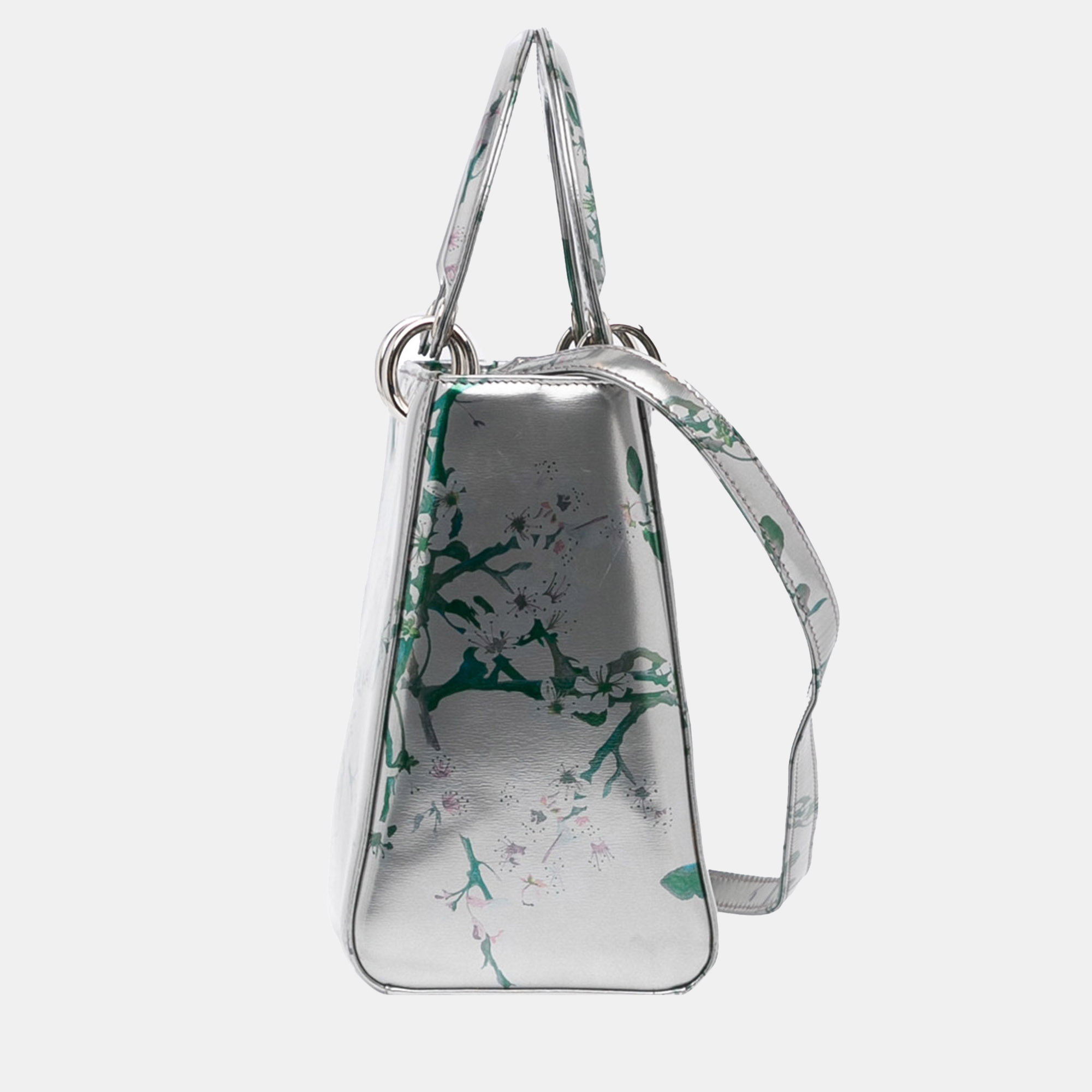 

Dior Silver Medium Printed Lady Dior