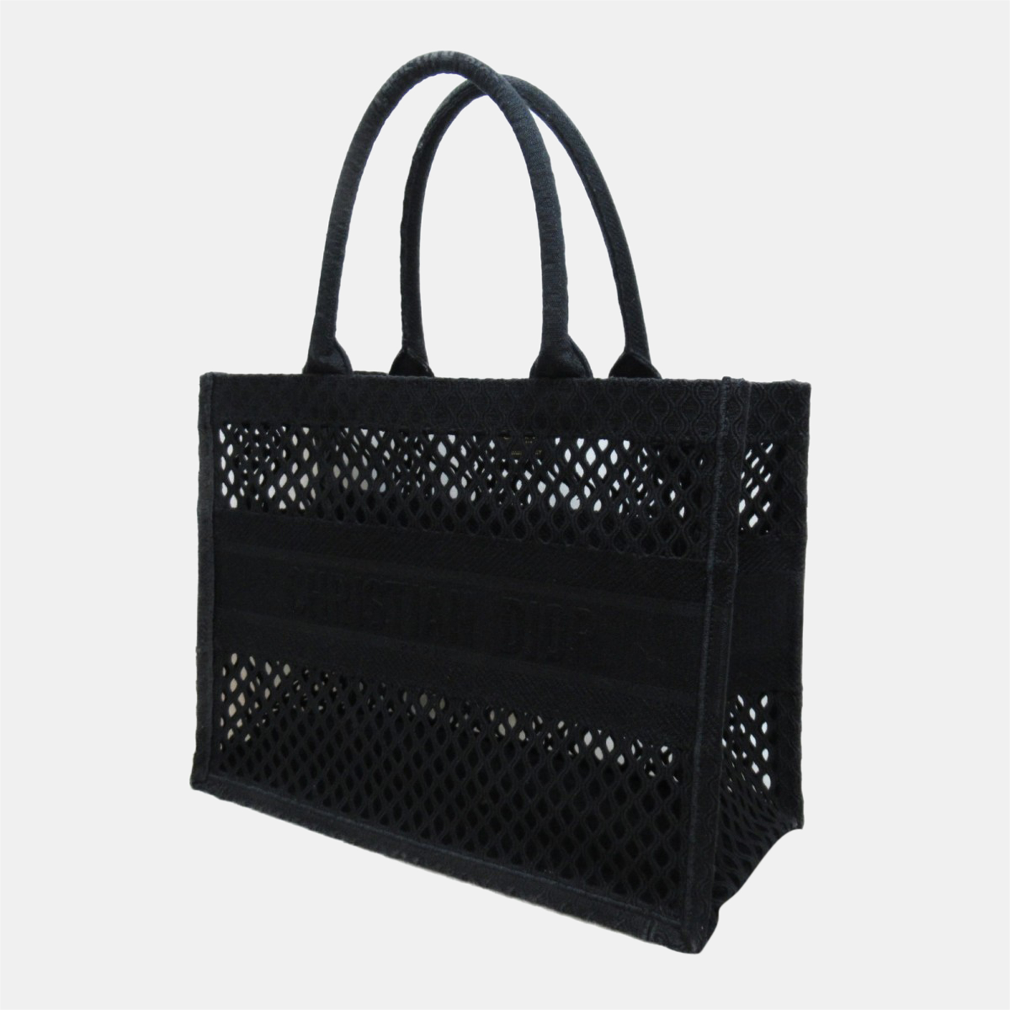 

Dior Black Canvas Mesh Medium Book Tote Bag
