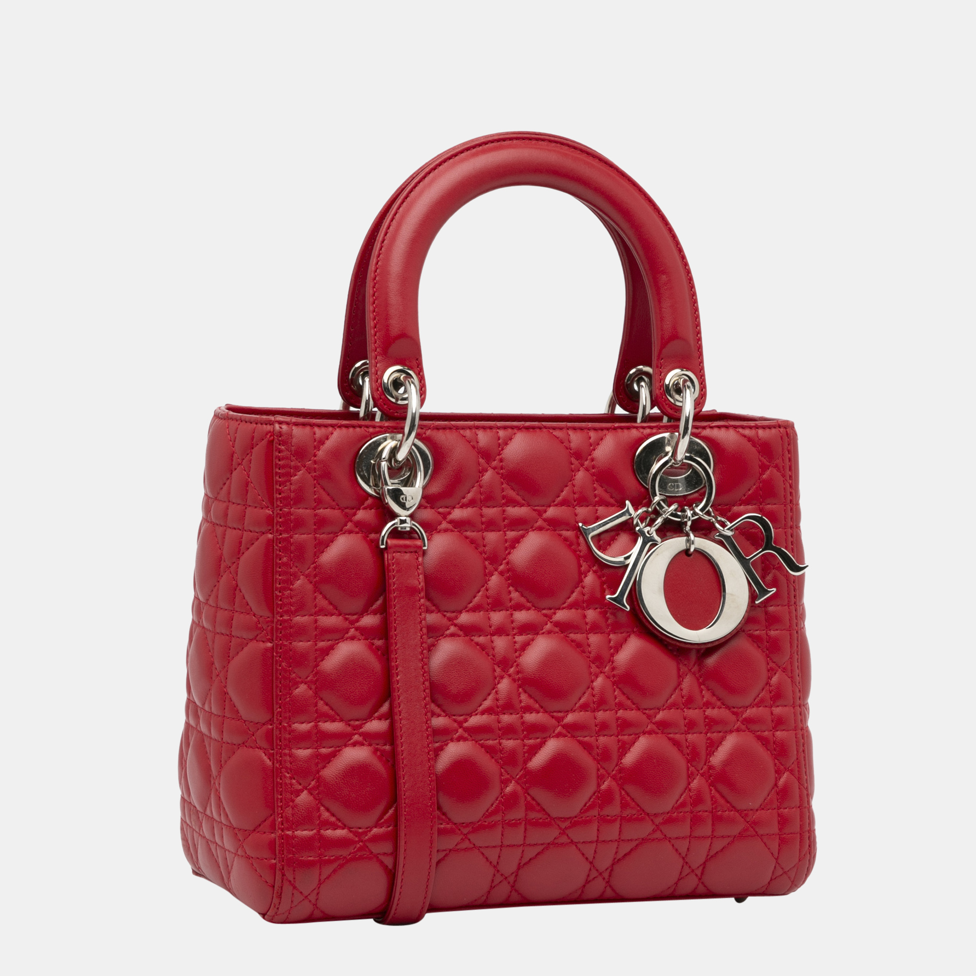 

Dior Red Medium Cannage Lady Dior