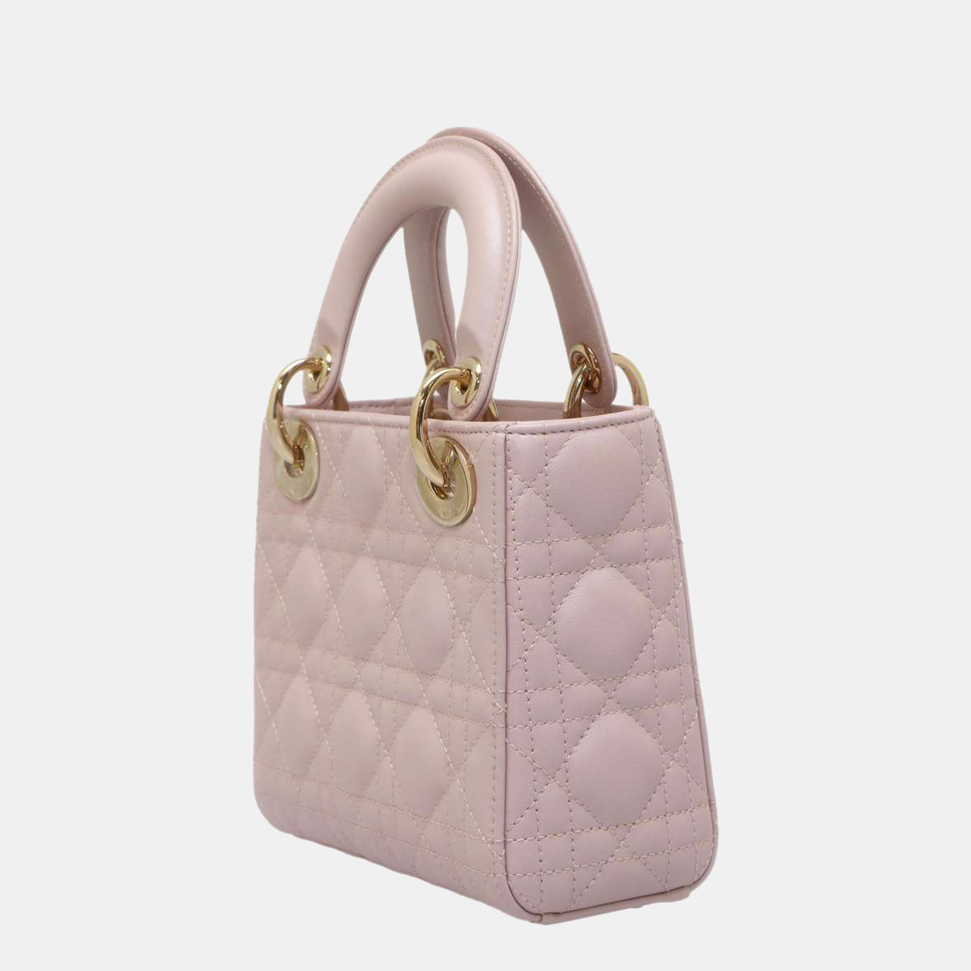 

Dior Pink Lambskin Leather  Lady Dior Top Handle Bag