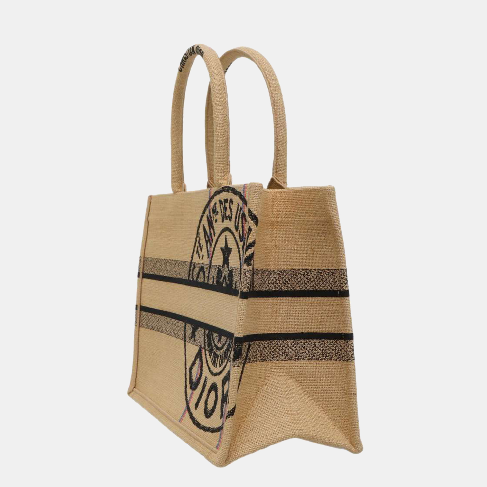 

Dior Beige Canvas Jute Medium Book Tote Bag