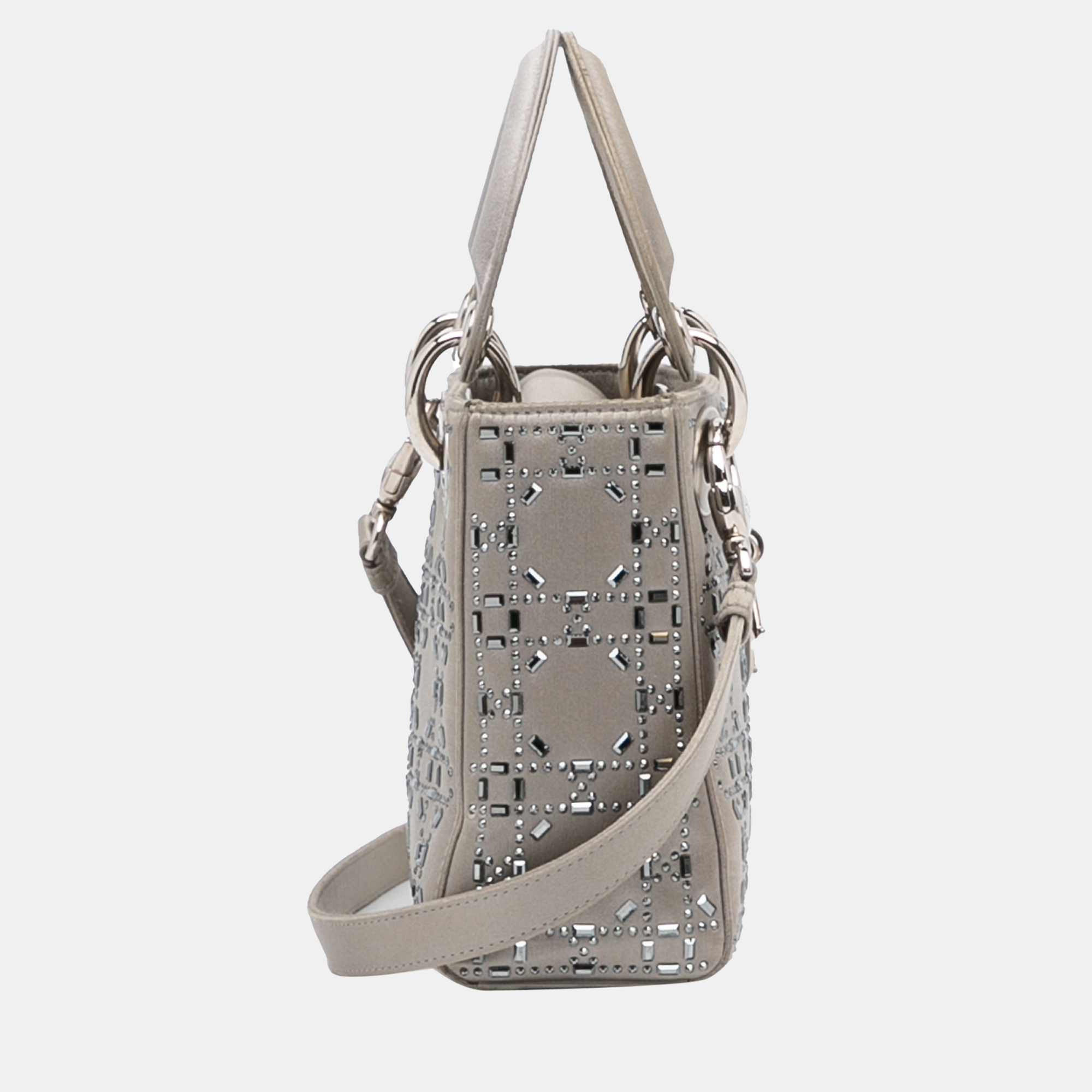 

Dior Grey Mini Crystal-Embellished Satin Lady Dior