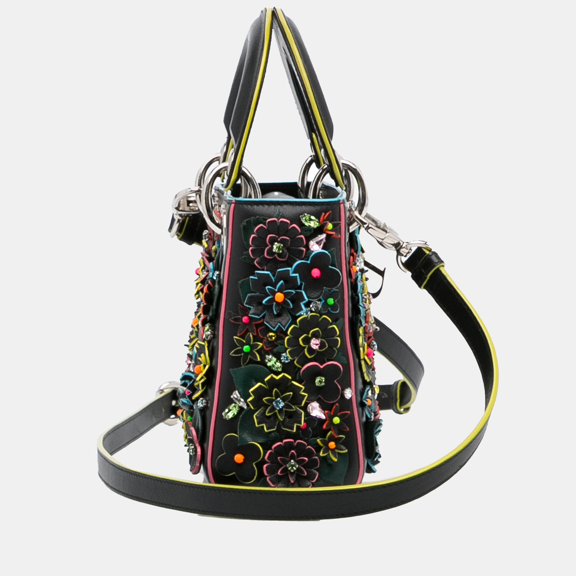 

Dior Black/Multicolour Lady Dior Flower Embroidered Bag