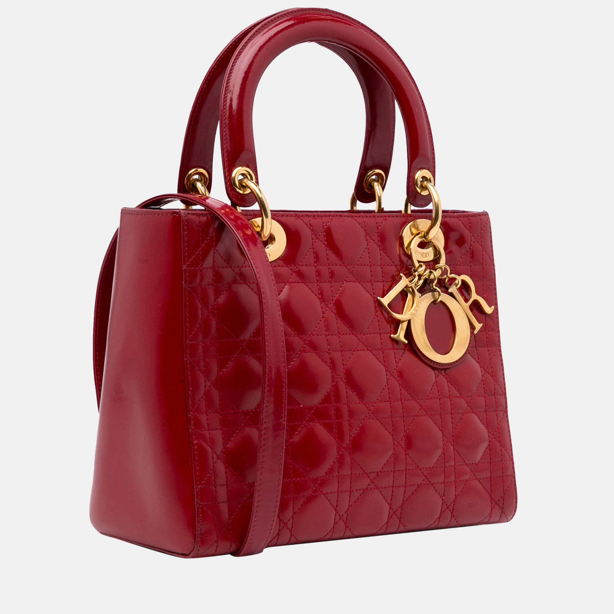 

Dior Red Medium Cannage Lady Dior