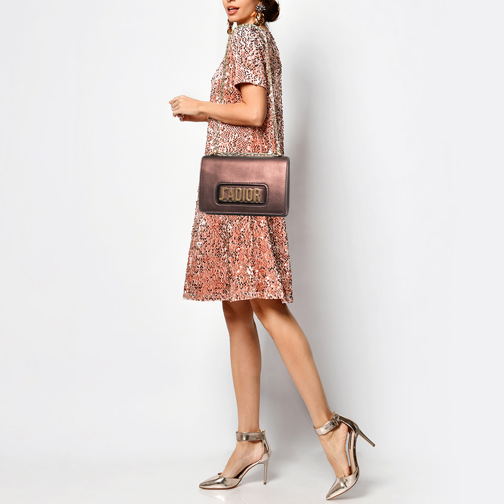 

Dior Copper Leather J’adior Flap Shoulder Bag, Brown