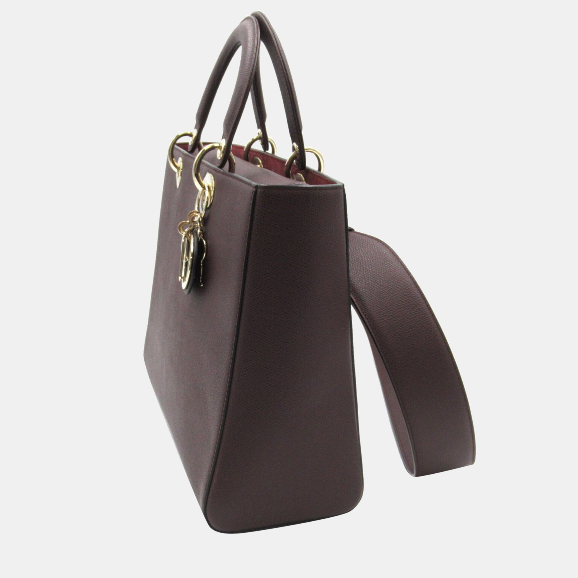 

Dior Purple Leather Large Lady Dior Handbag