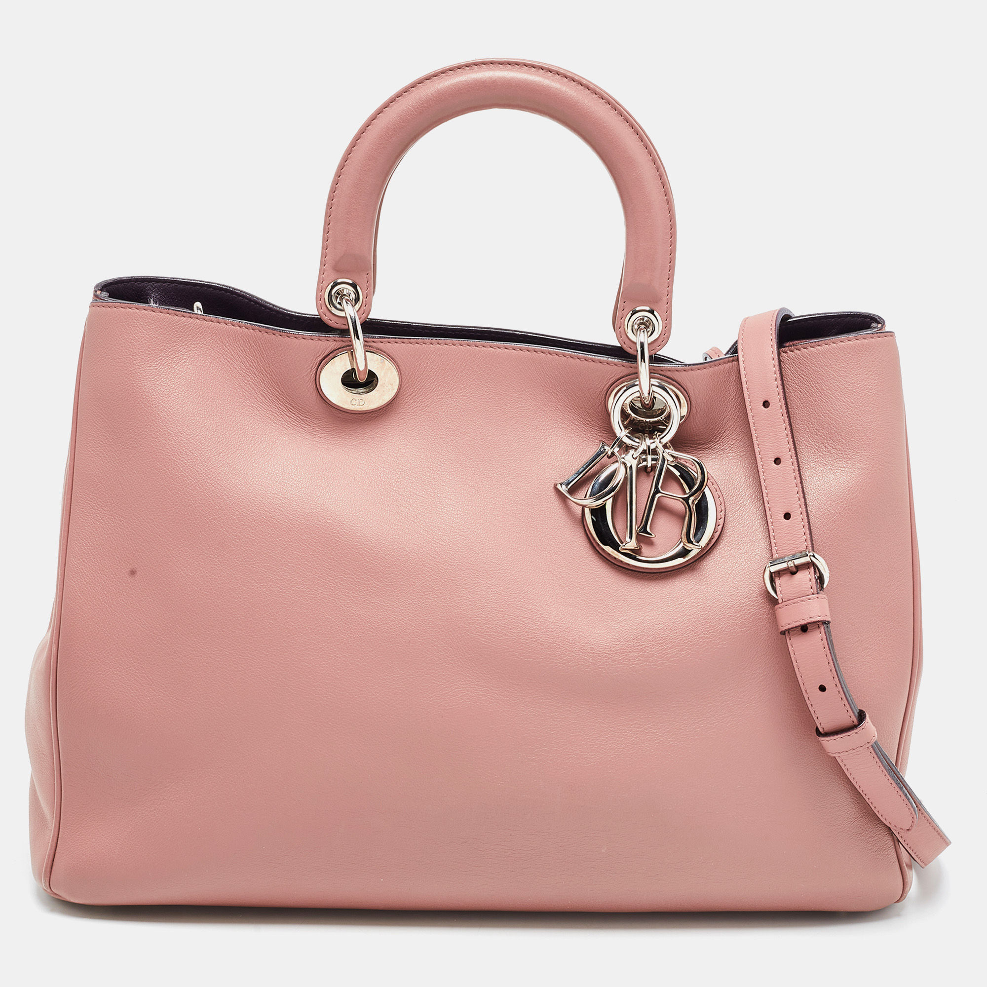 

Dior Old Rose Leather  Diorissimo Shopper Tote, Pink