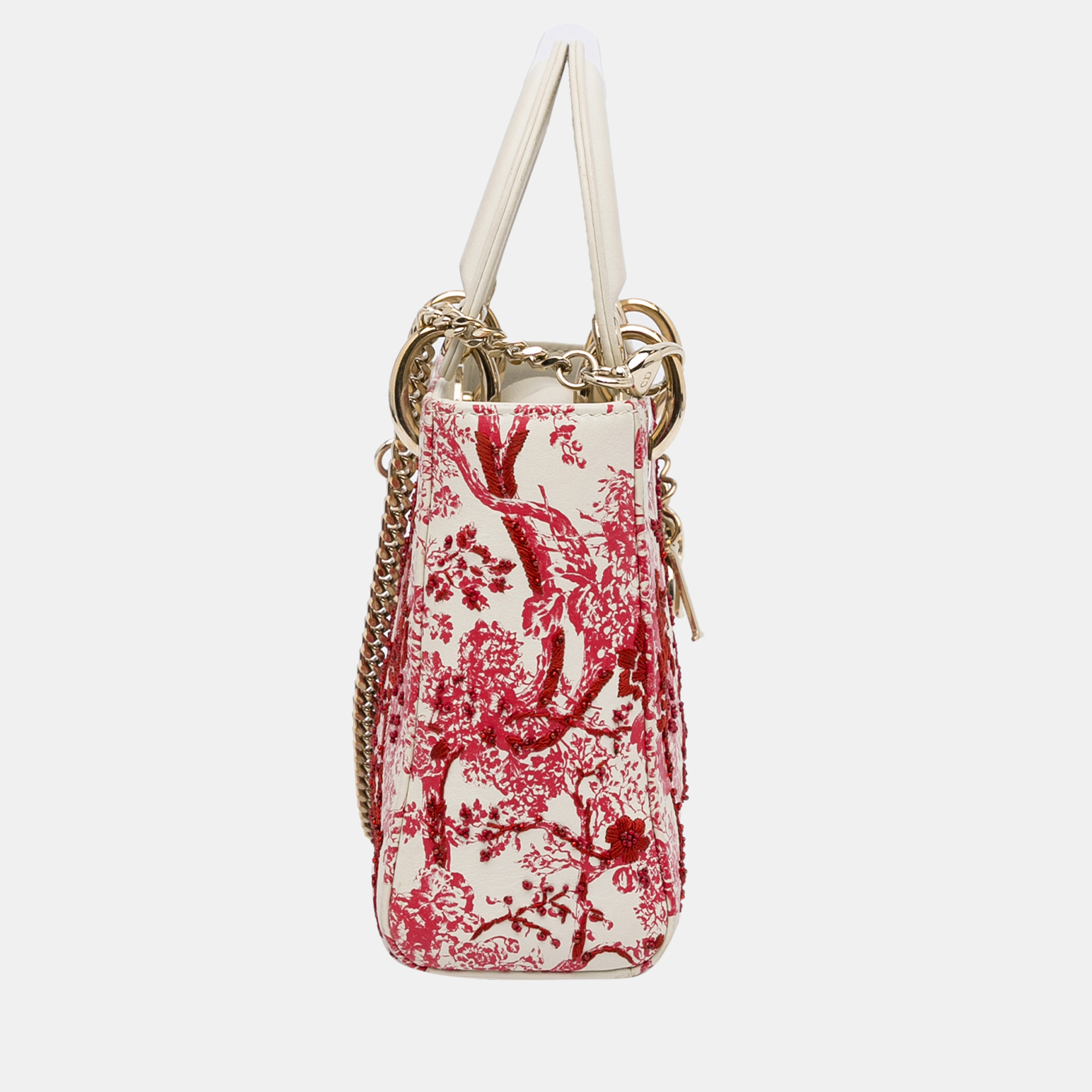 

Dior Red/White Mini Floral Toile de Jouy Lady Dior