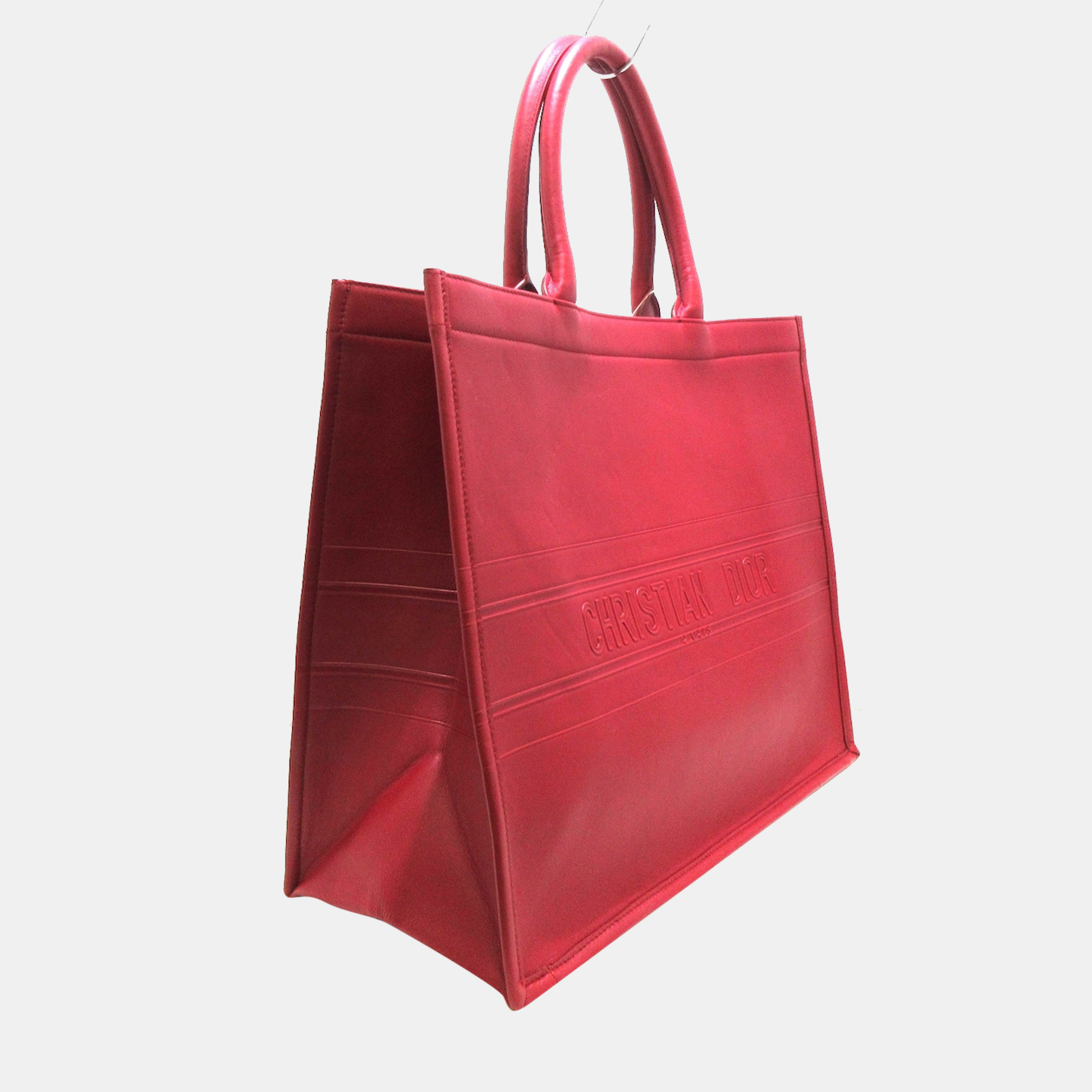 

Dior Red Canvas Book Tote Bag