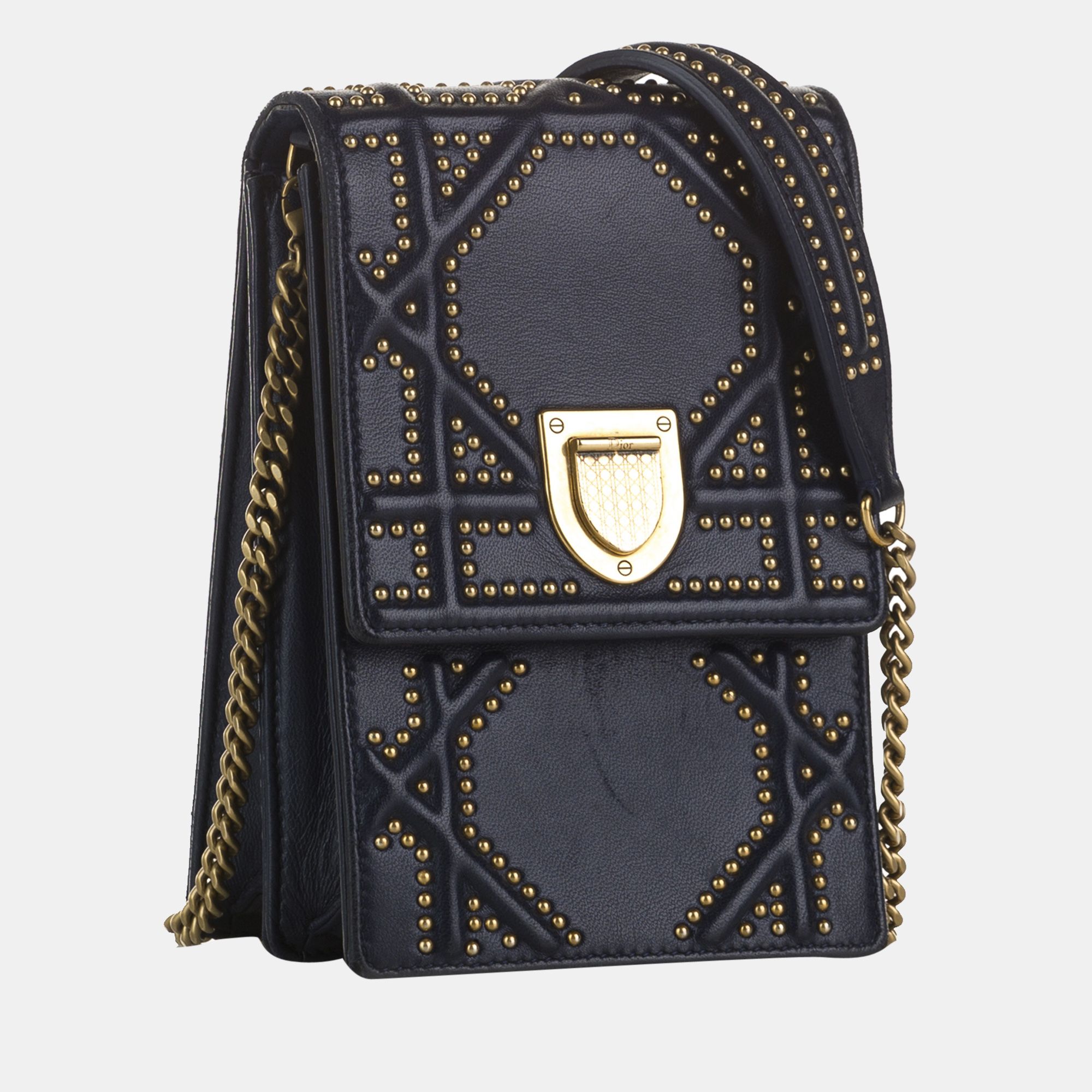 

Dior Navy Blue Diorama Vertical Clutch