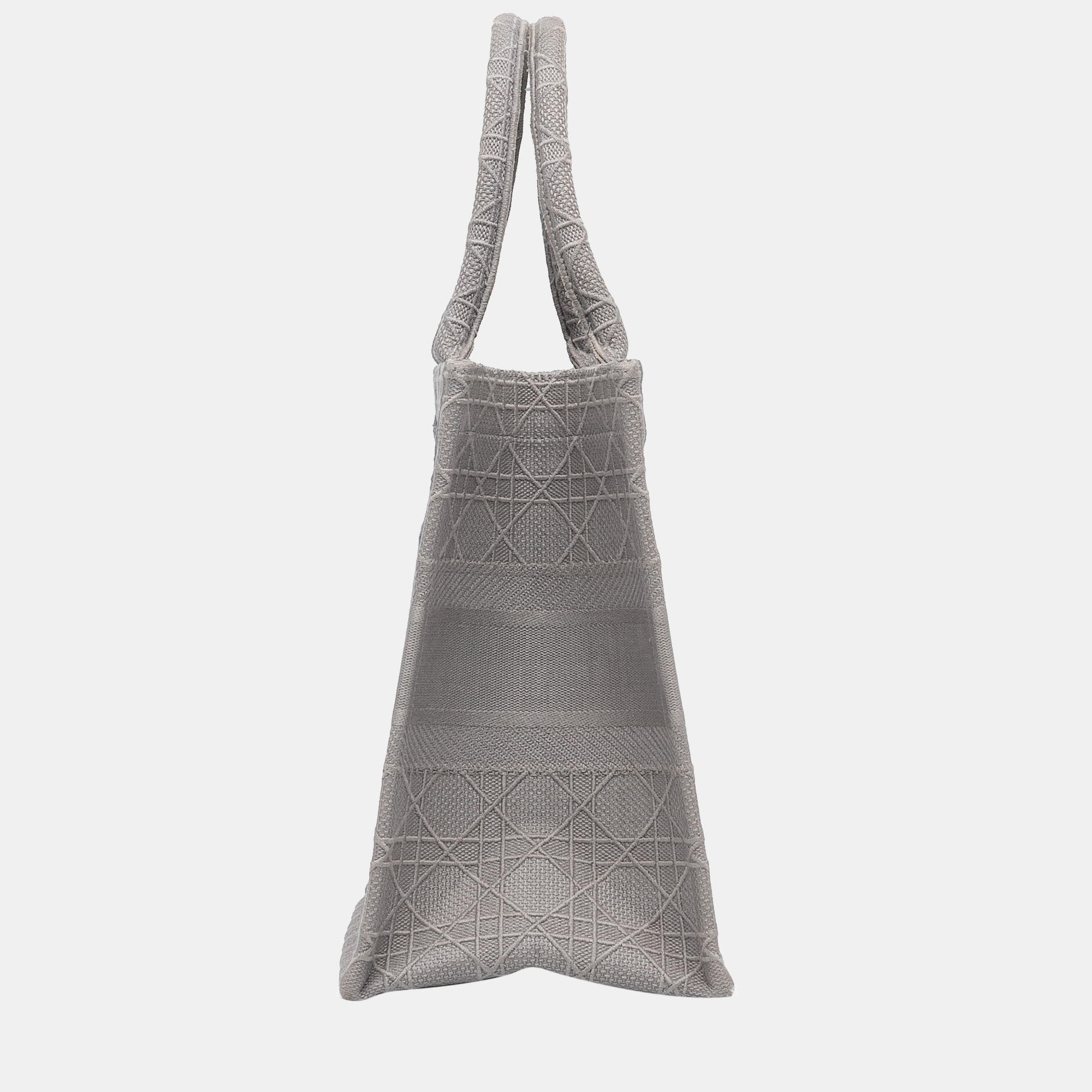 

Dior Grey Medium Cannage Embroidered Book Tote