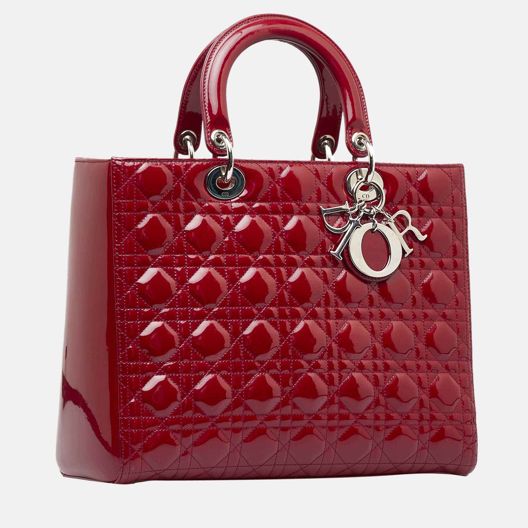 

Dior Red Large Cannage Patent Lady Dior