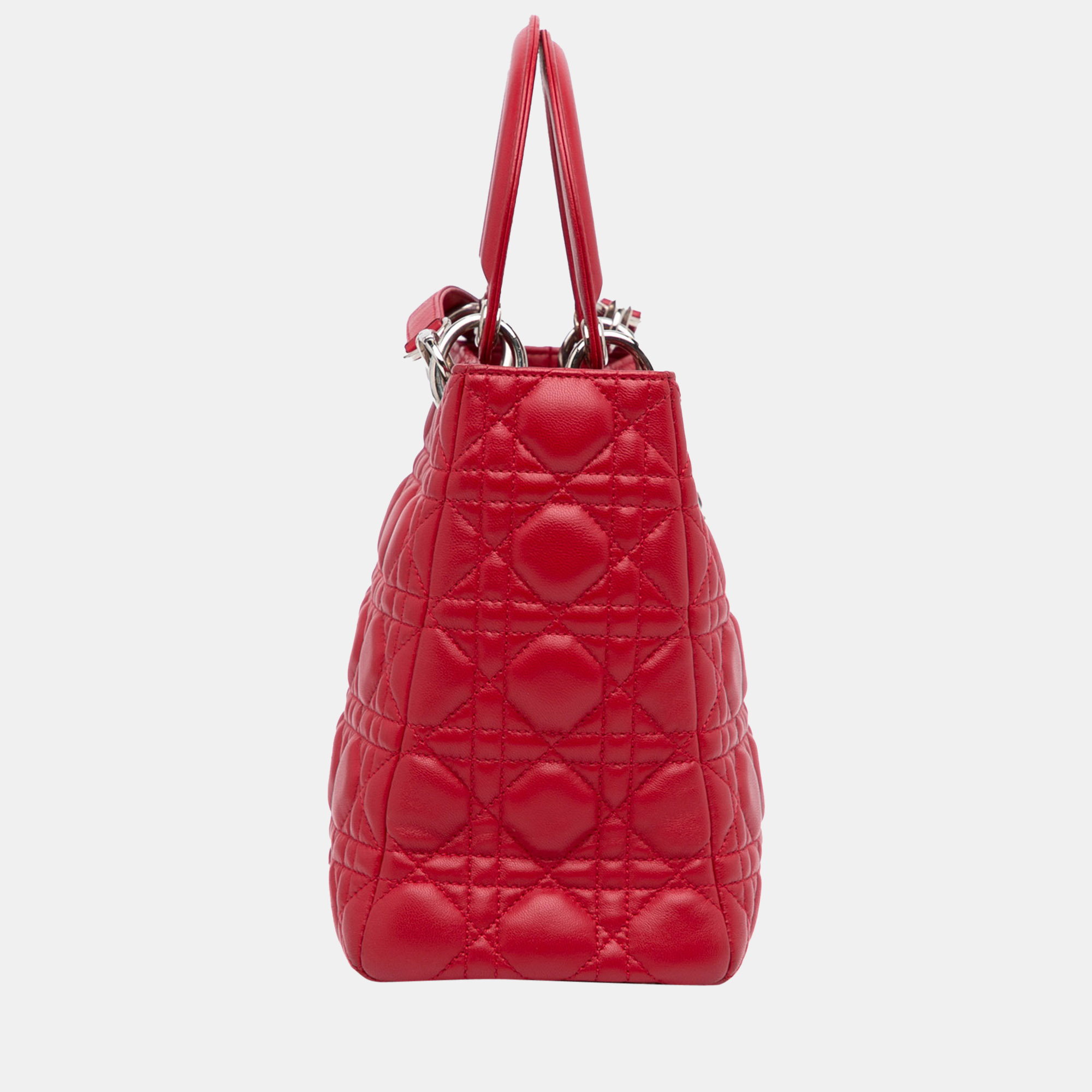 

Dior Red Medium Cannage Lady Dior
