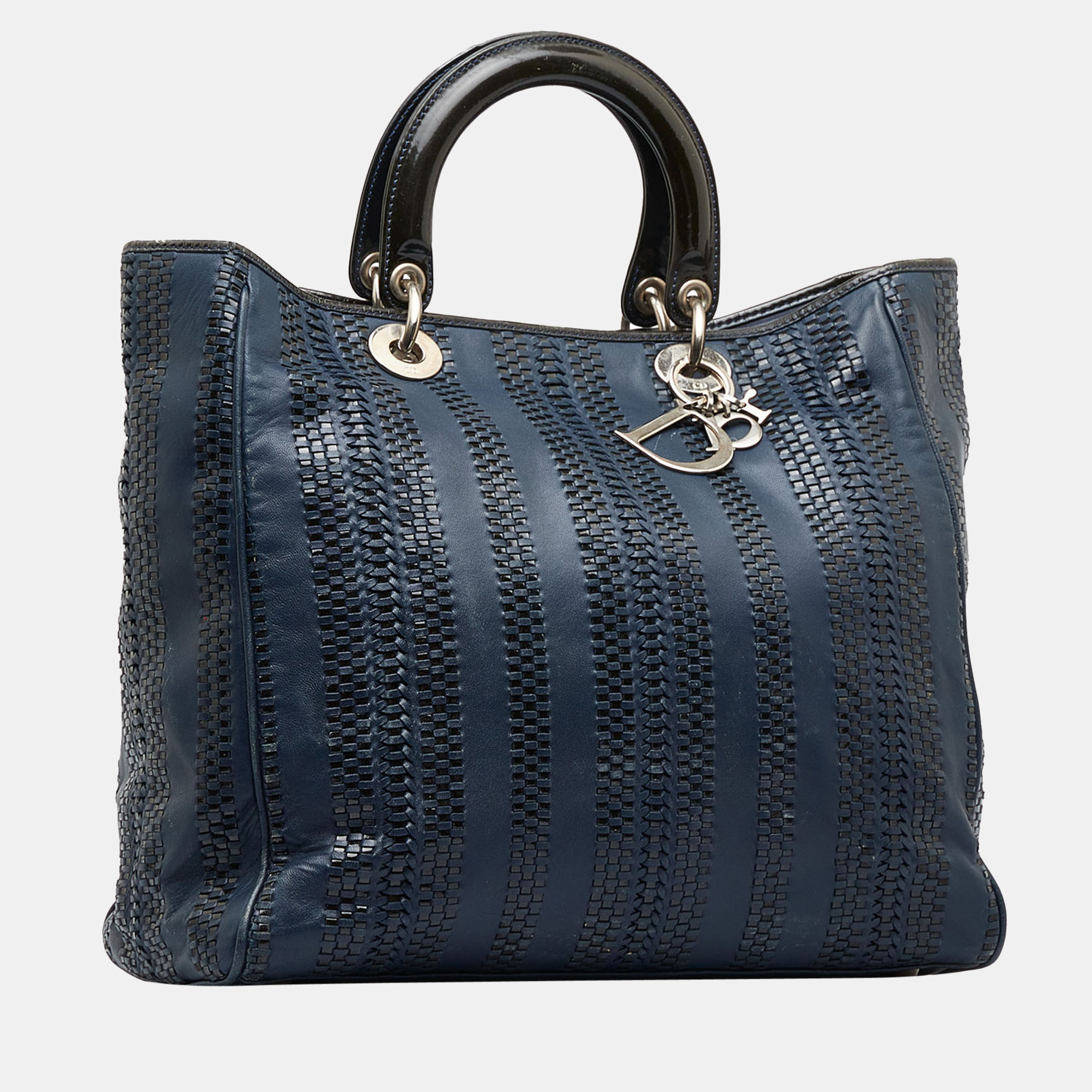 

Dior Navy Blue Woven Soft Lady Dior