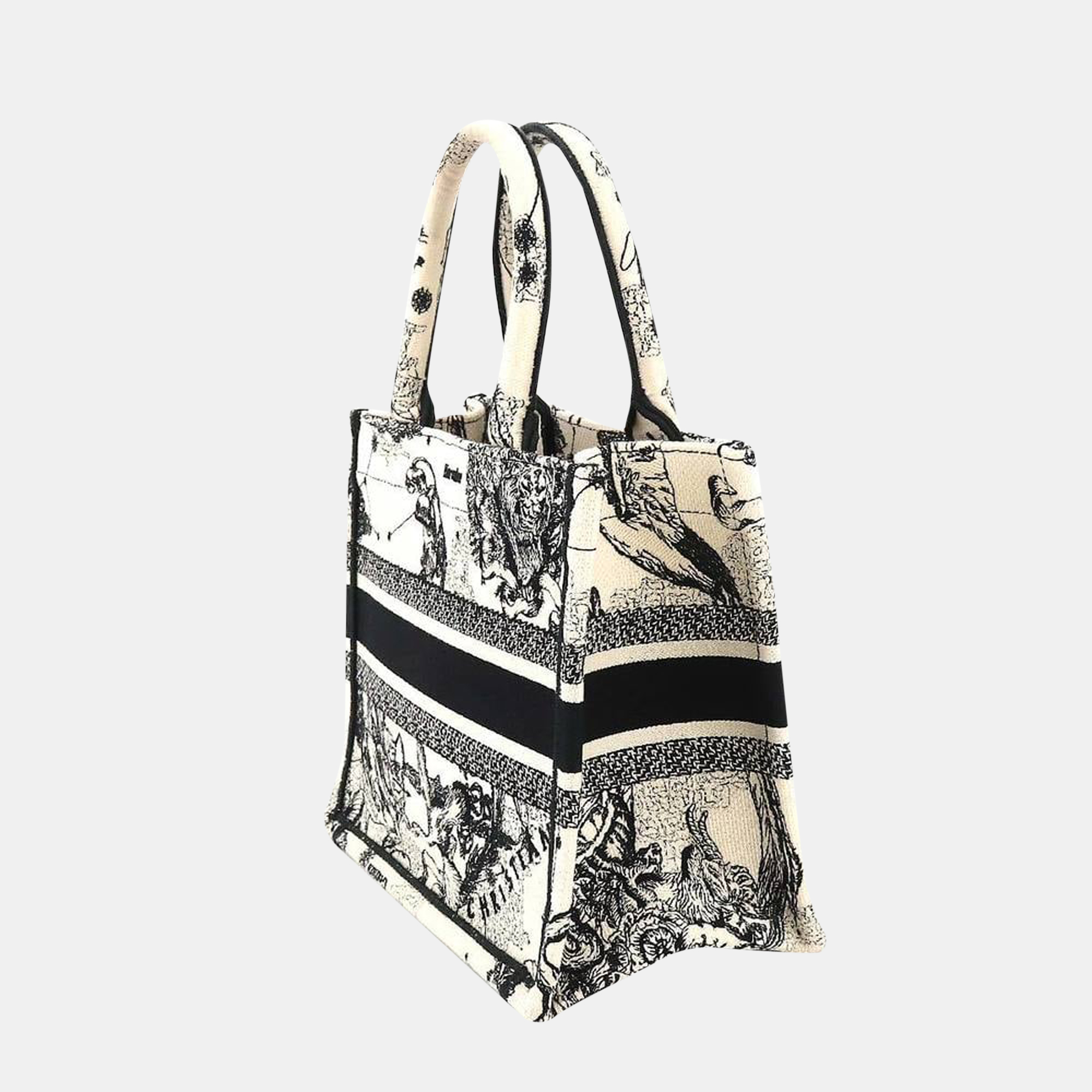 

Dior White Canvas Toile de Jouy Small Book Tote Bag