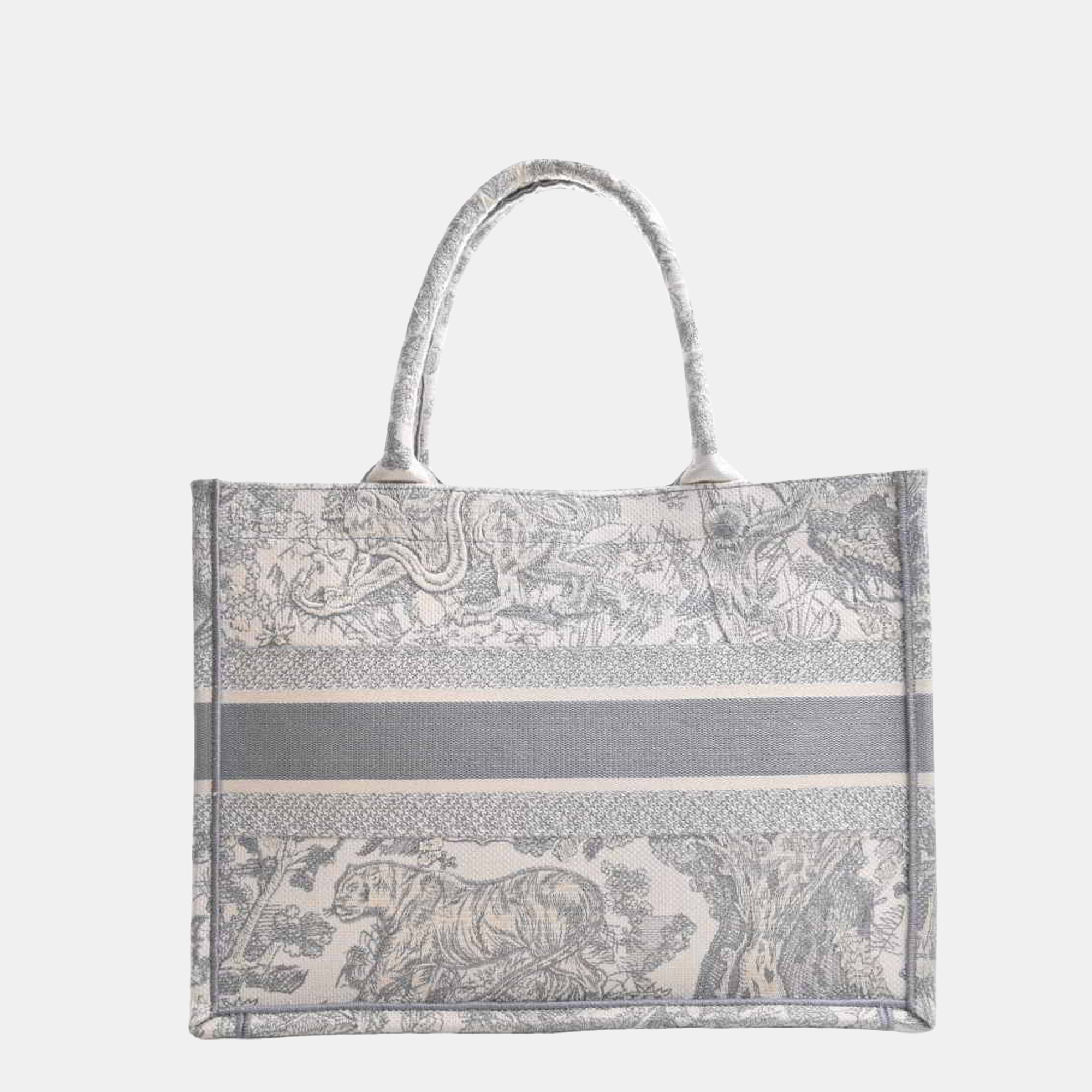 

Dior Grey Canvas Medium Toile de Jouy Book Tote Bag