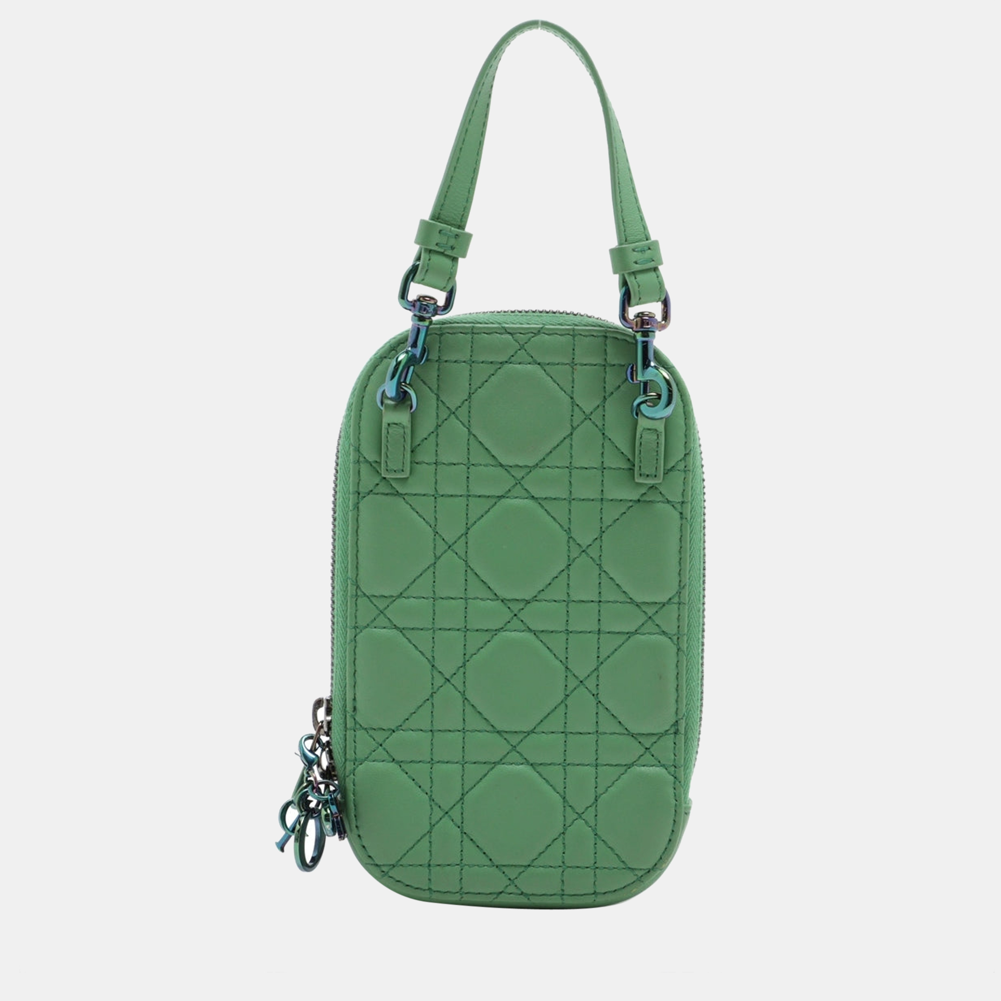 

Christian Dior Cannage Phone Holder Leather Chain shoulder bag Green