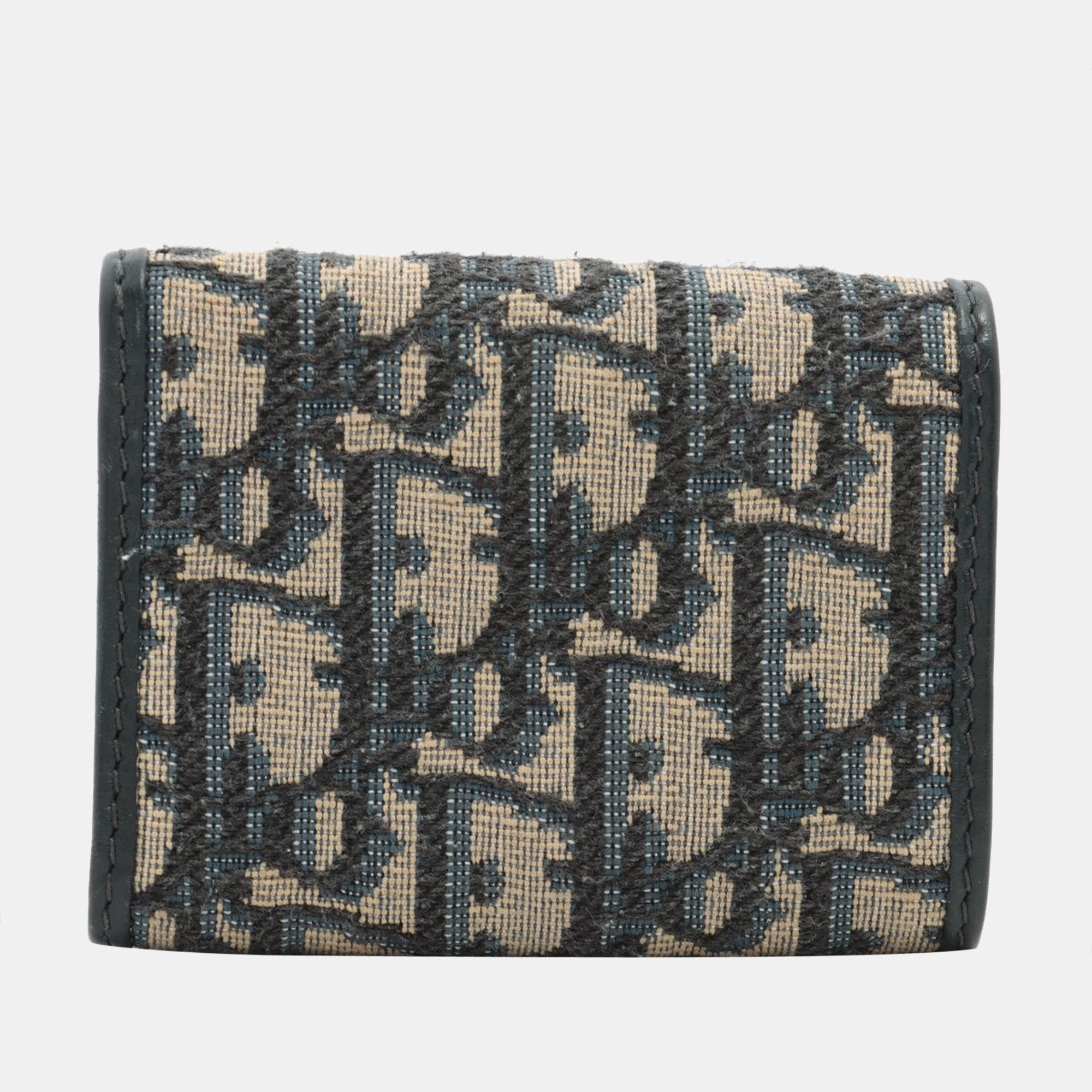

Dior Oblique canvass Compact Wallet Beige x navy