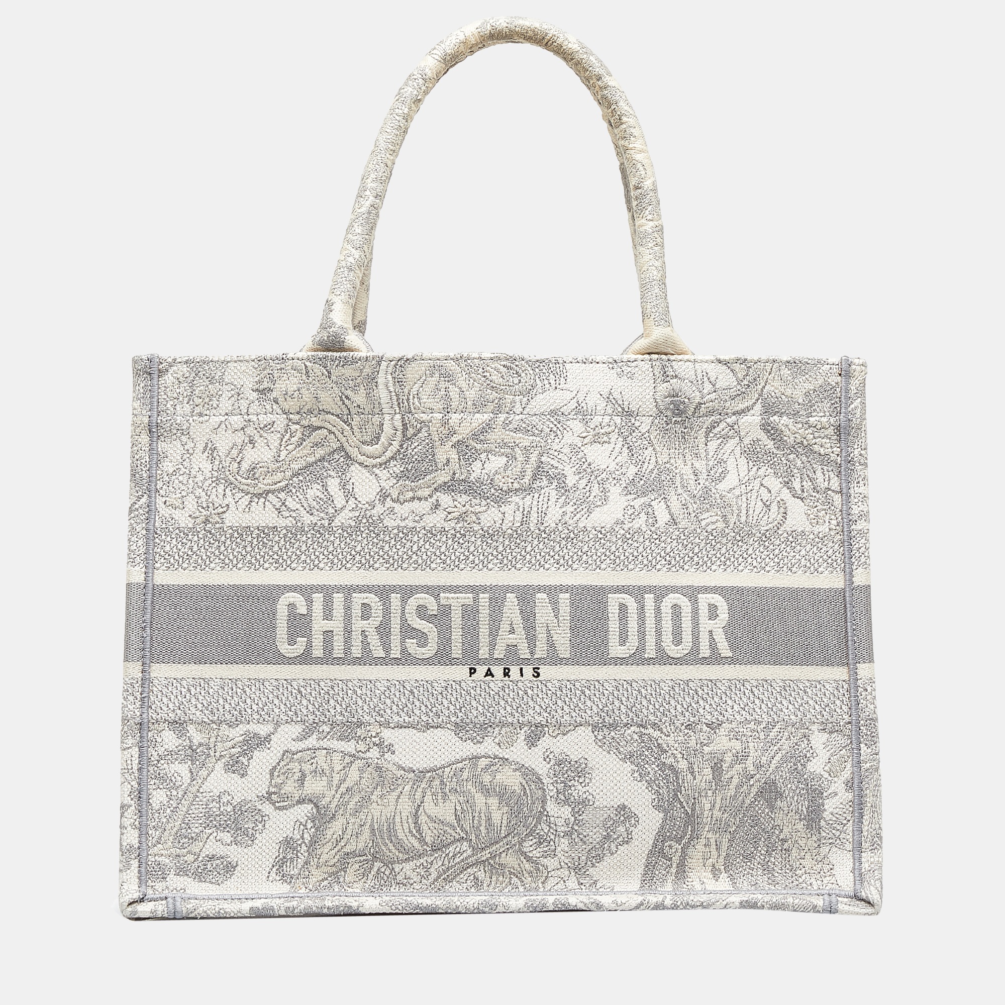 Dior Grey Medium Dioriviera Toile De Jouy Book Tote Dior | The Luxury ...