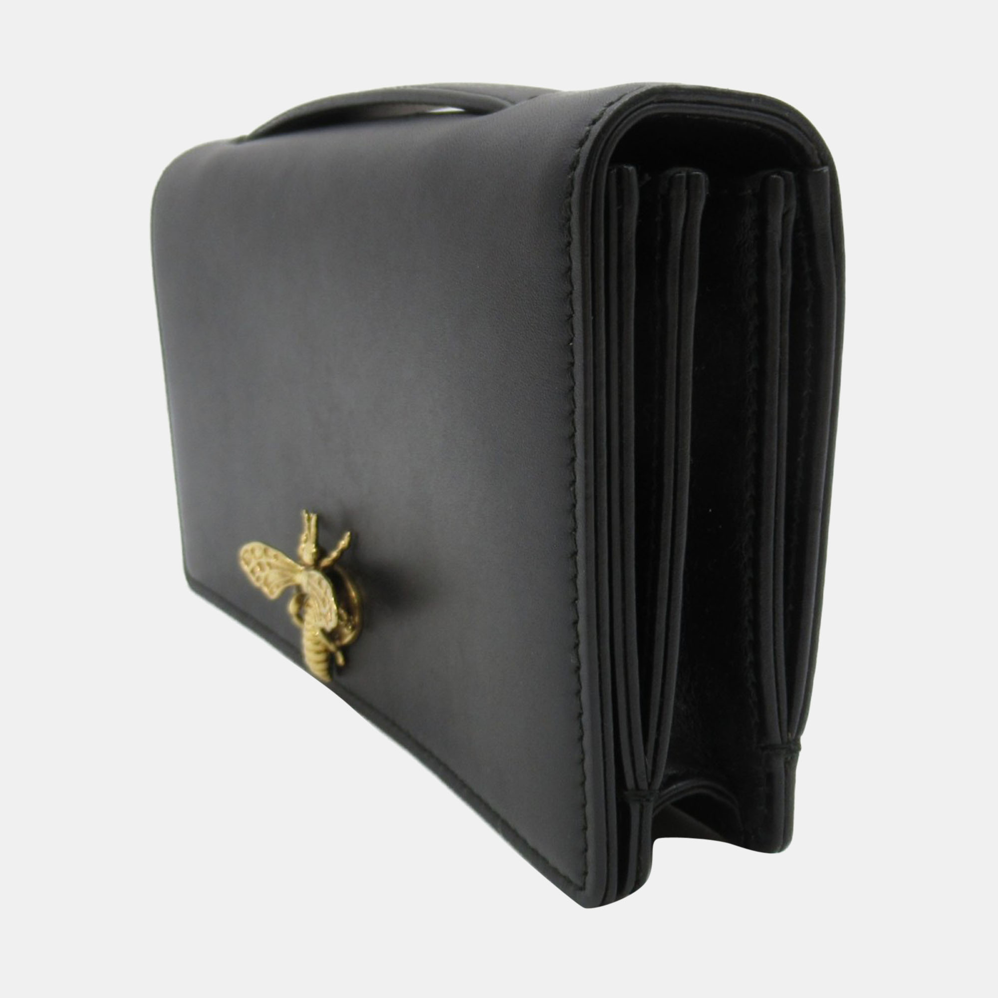 

Dior Black Leather Bee Clutch Bag