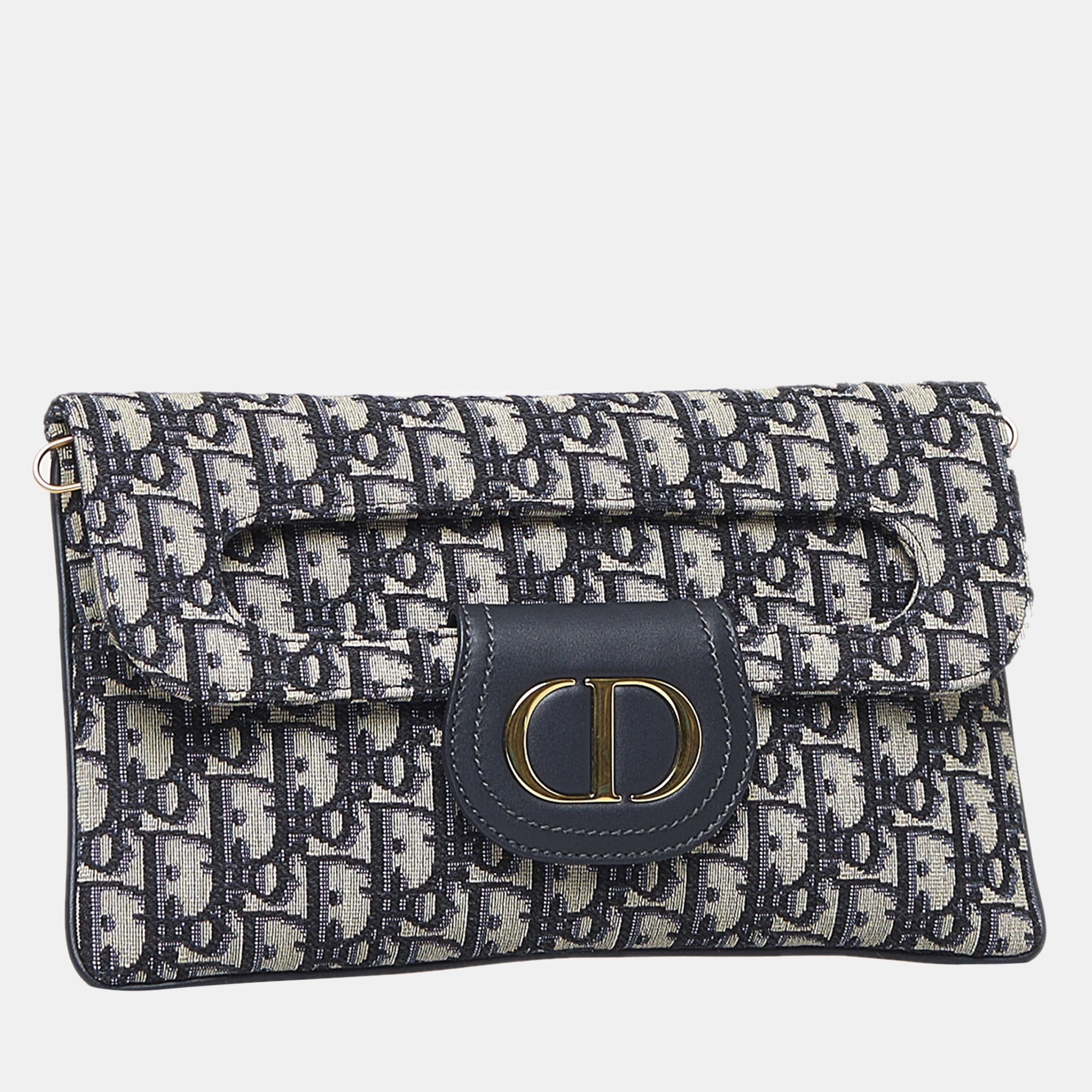 

Dior Blue Medium Oblique Diordouble Clutch