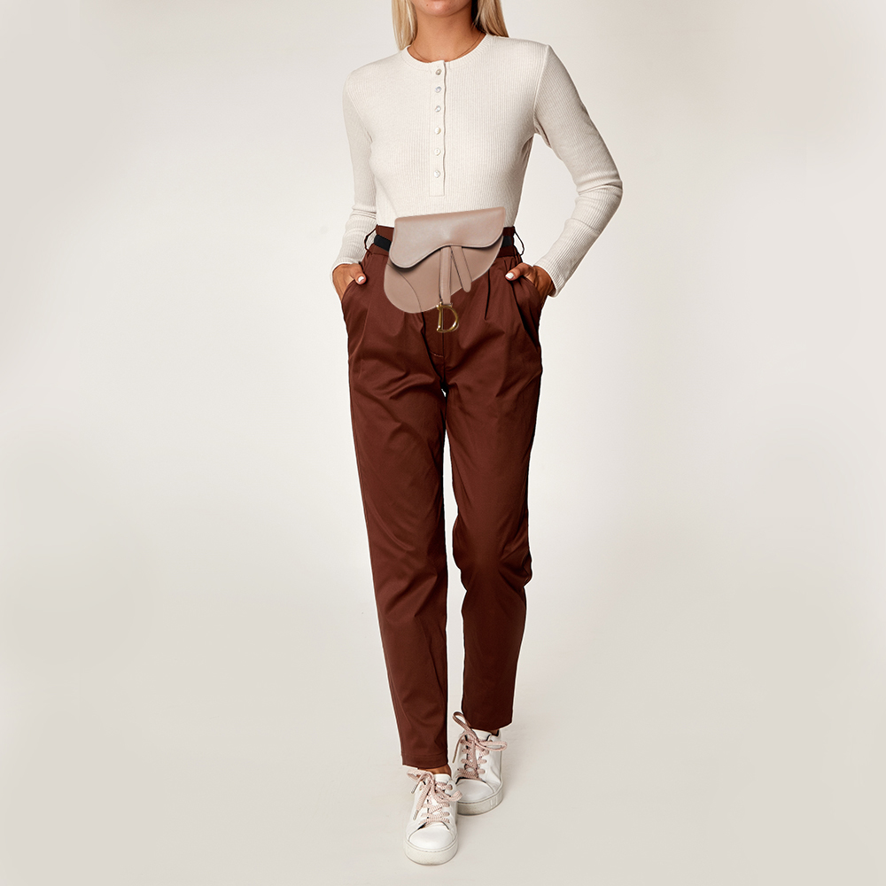 

Dior Beige Leather Saddle Convertible Belt Bag