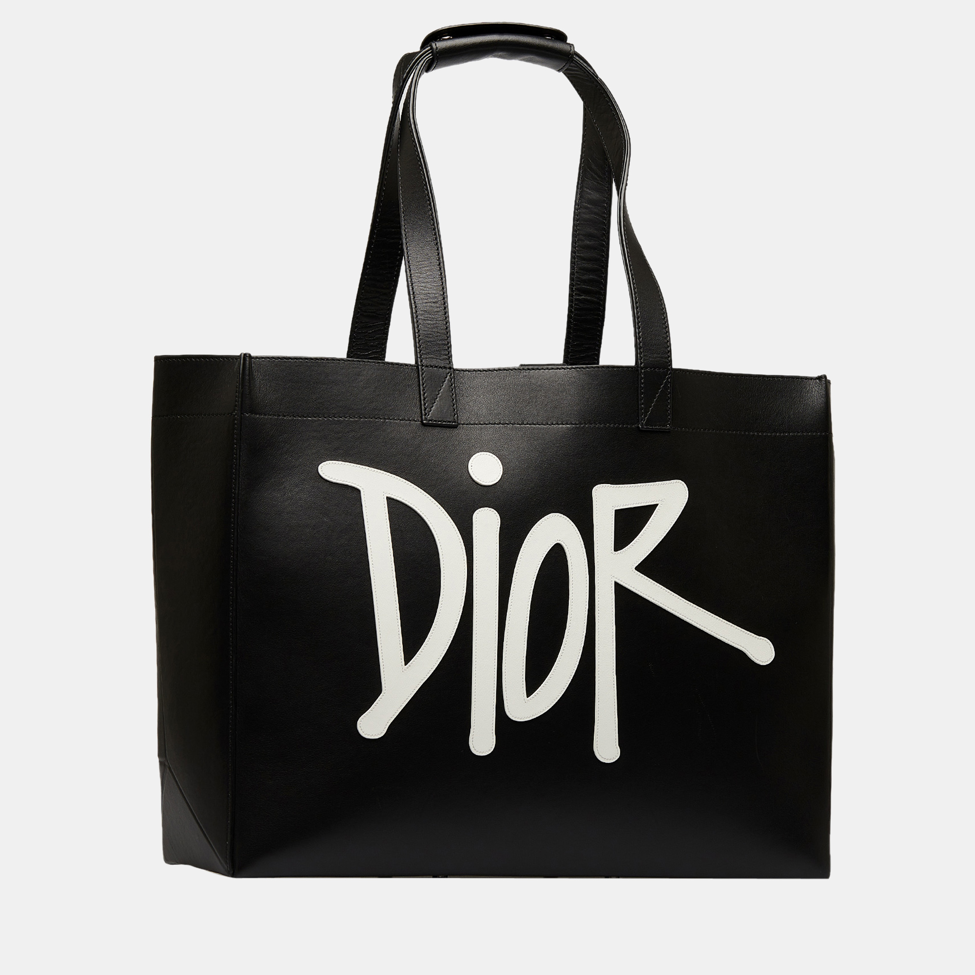 

Dior Black x Stussy Large Logo Applique Tote