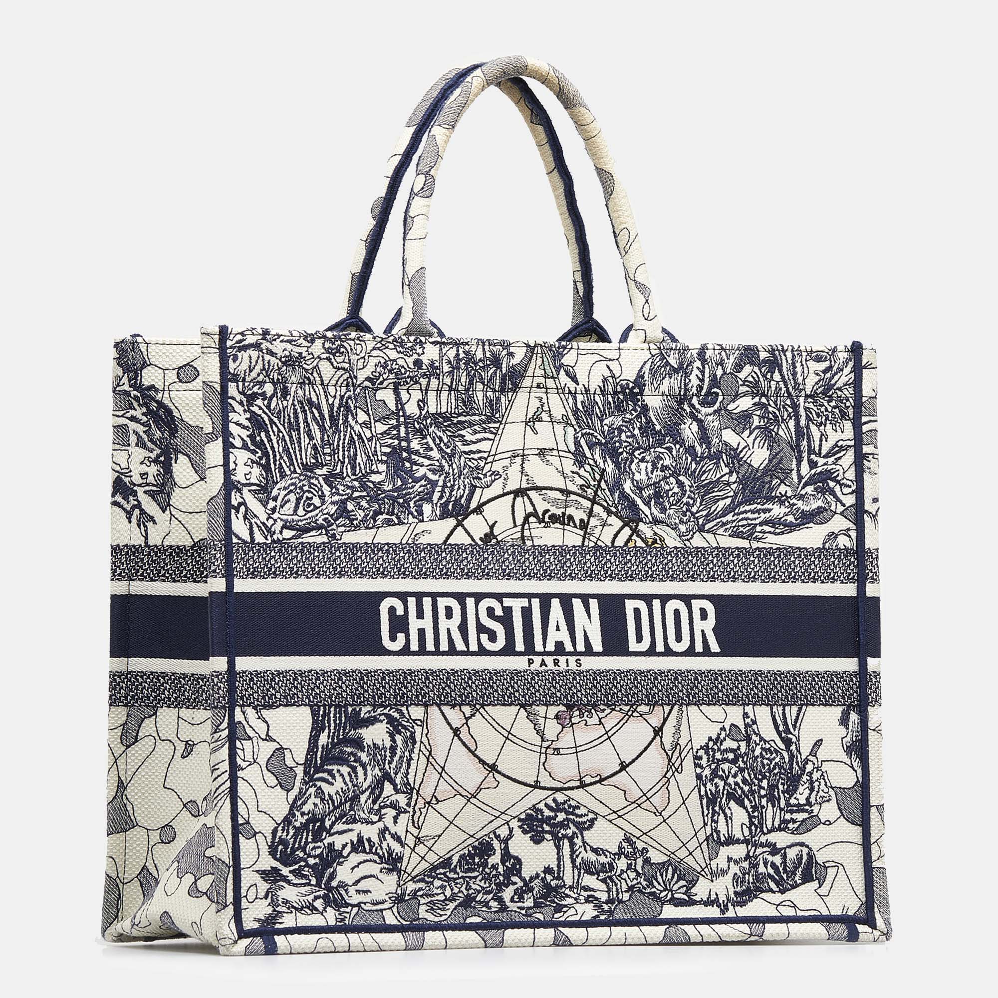 

Dior Large Around The World Book Tote, White