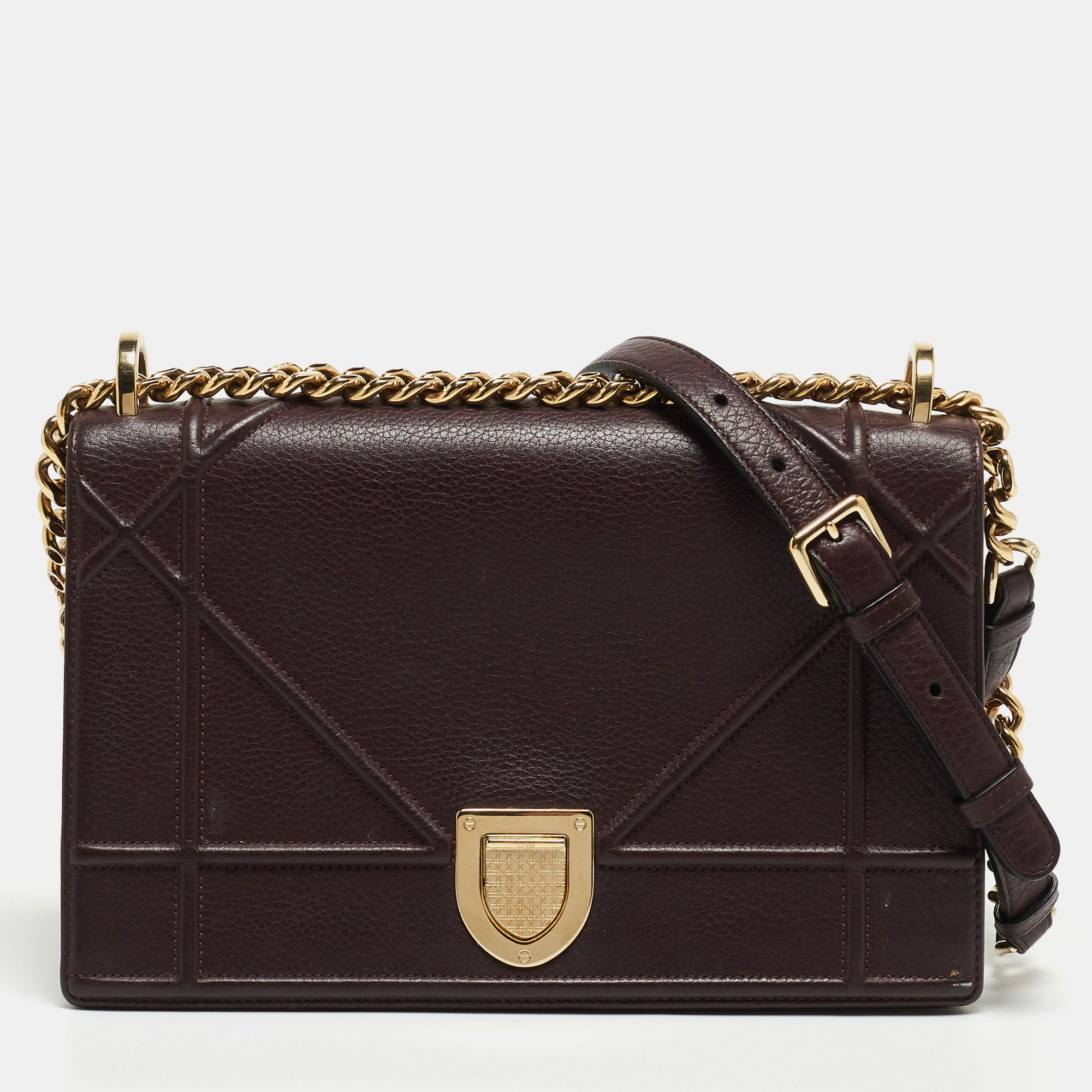 

Dior Purple Leather Medium Diorama Flap Shoulder Bag