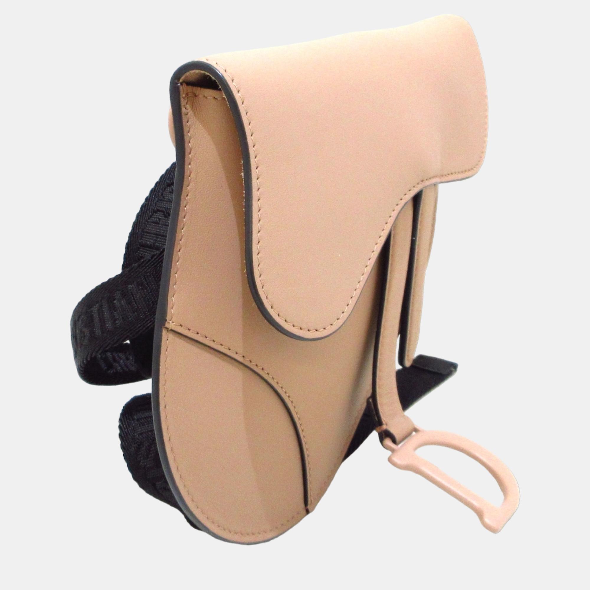 

Dior Pink Leather Saddle Belt Bag