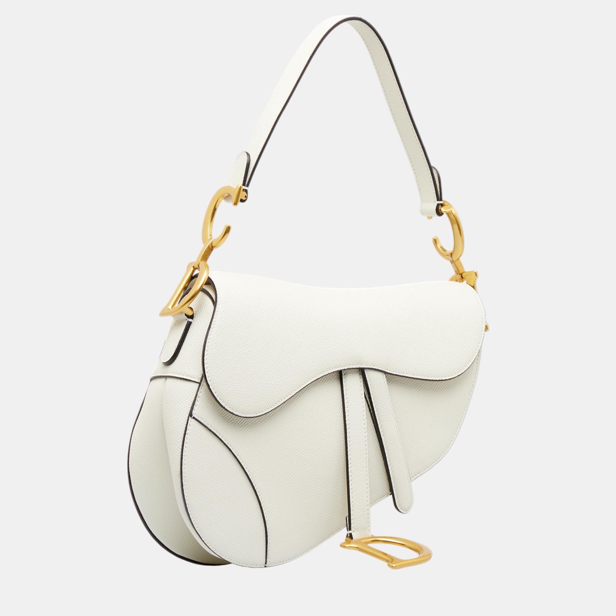 

Dior White Saddle Satchel