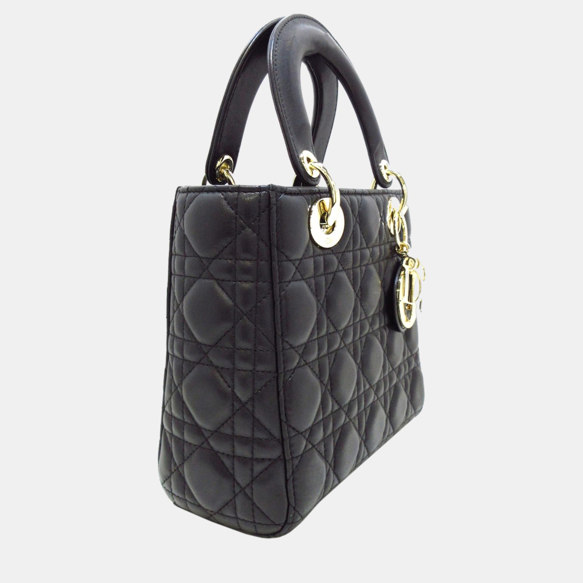 

Dior Black Small Cannage Lambskin Lady Dior