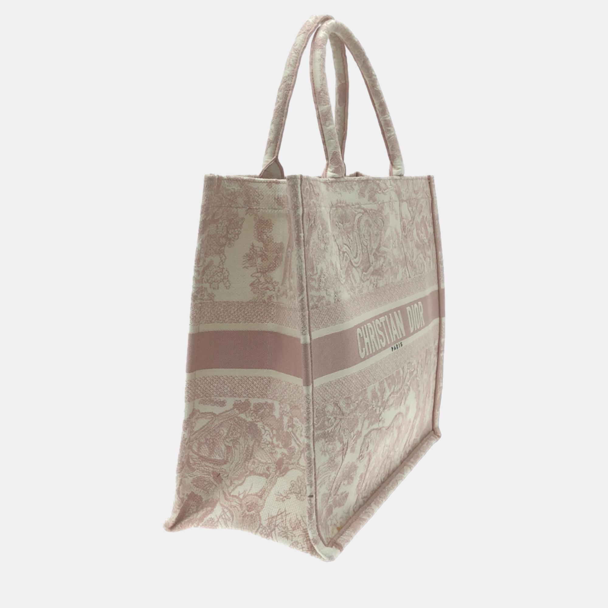 

Dior Pink Large Toile de Jouy Book Tote