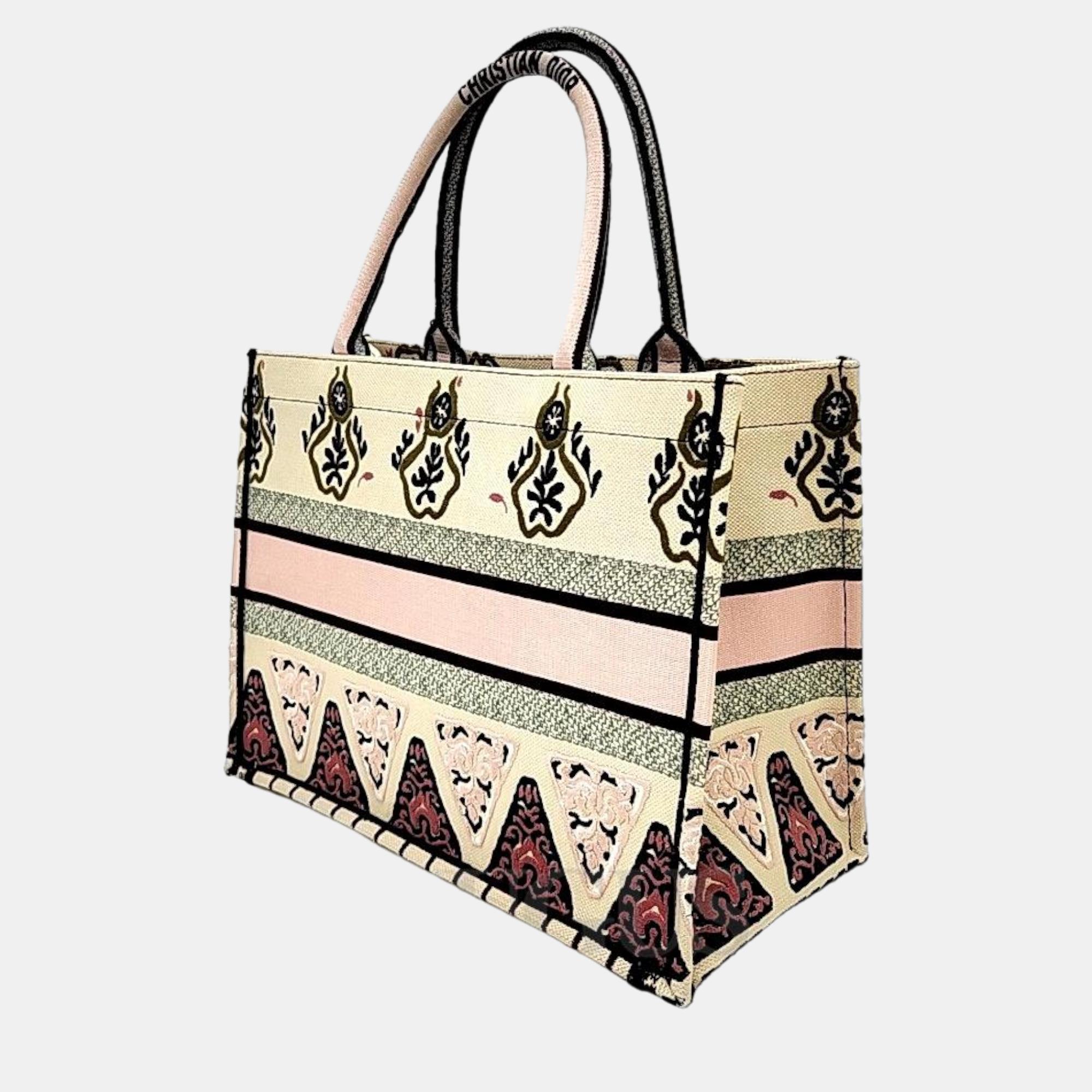 

Dior Beige Canvas Small Book Tote Bag