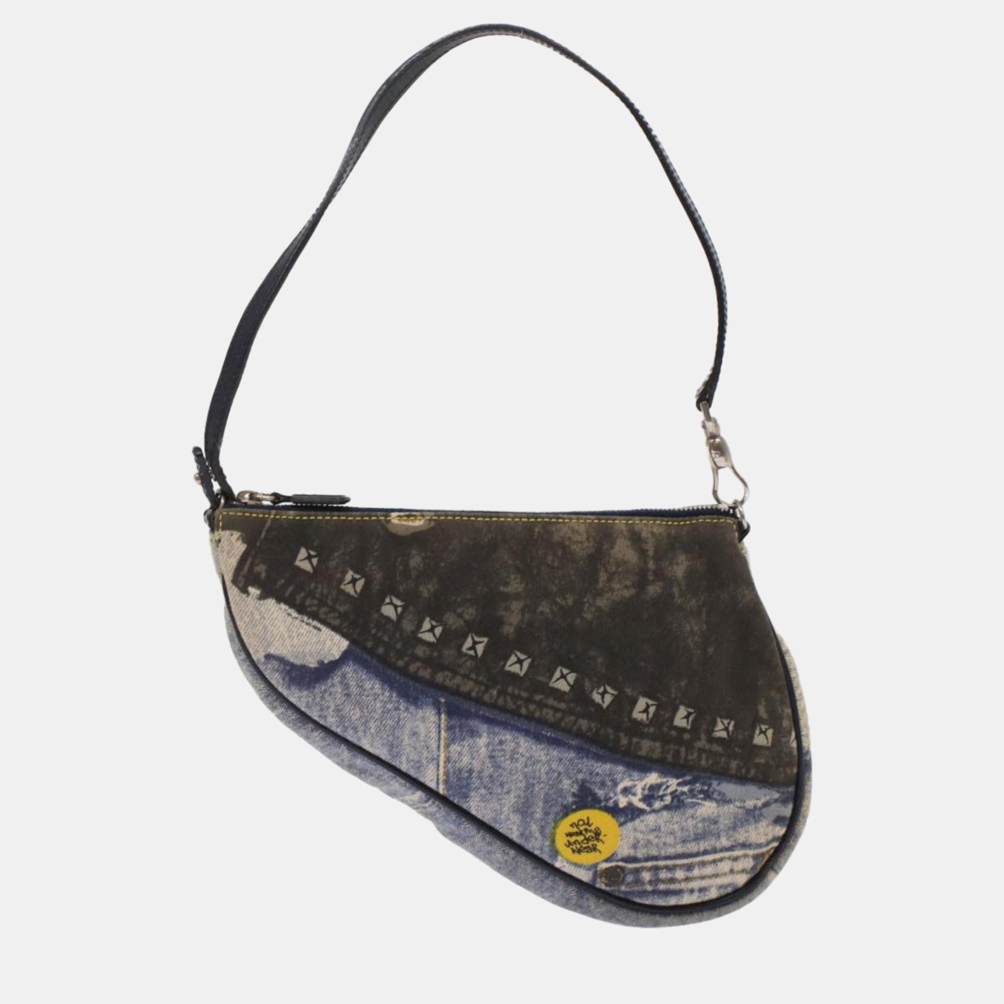

Dior Blue Canvas Saddle shoulder bag